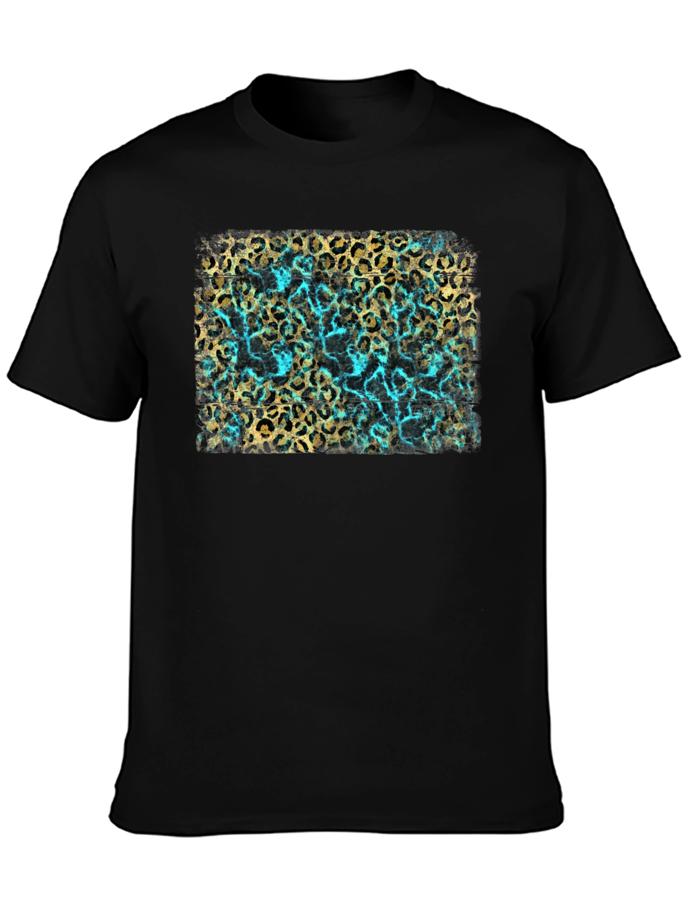 Leopard Print Tee - Turquoise Accent