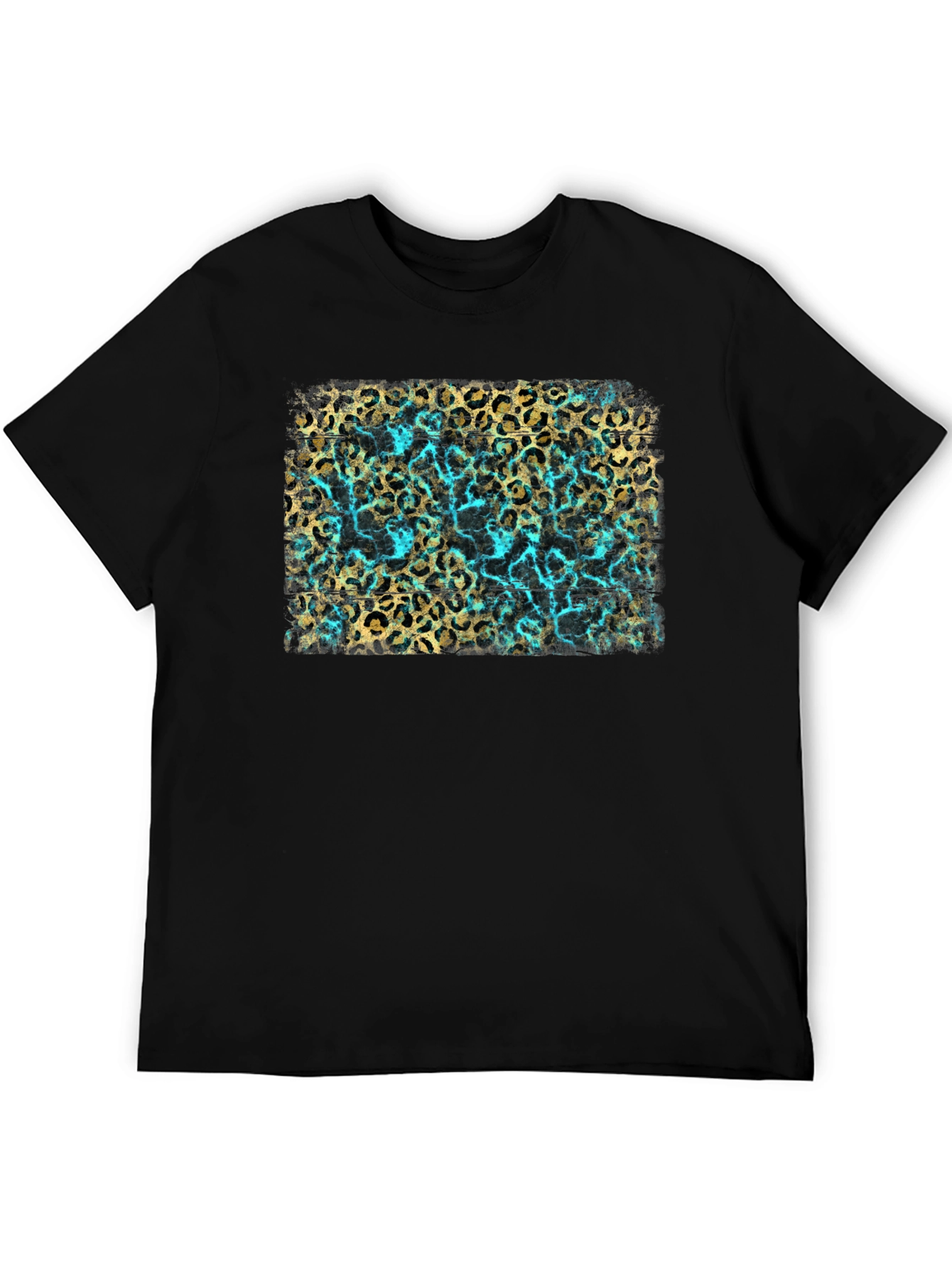 Leopard Print Tee - Turquoise Accent
