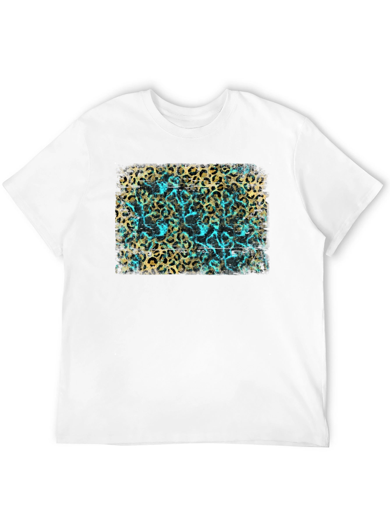 Leopard Print Tee - Turquoise Accent