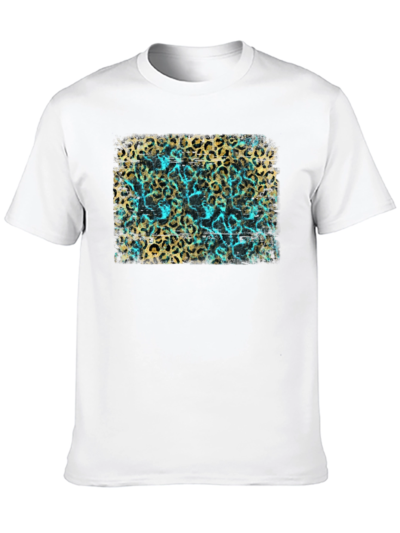 Leopard Print Tee - Turquoise Accent