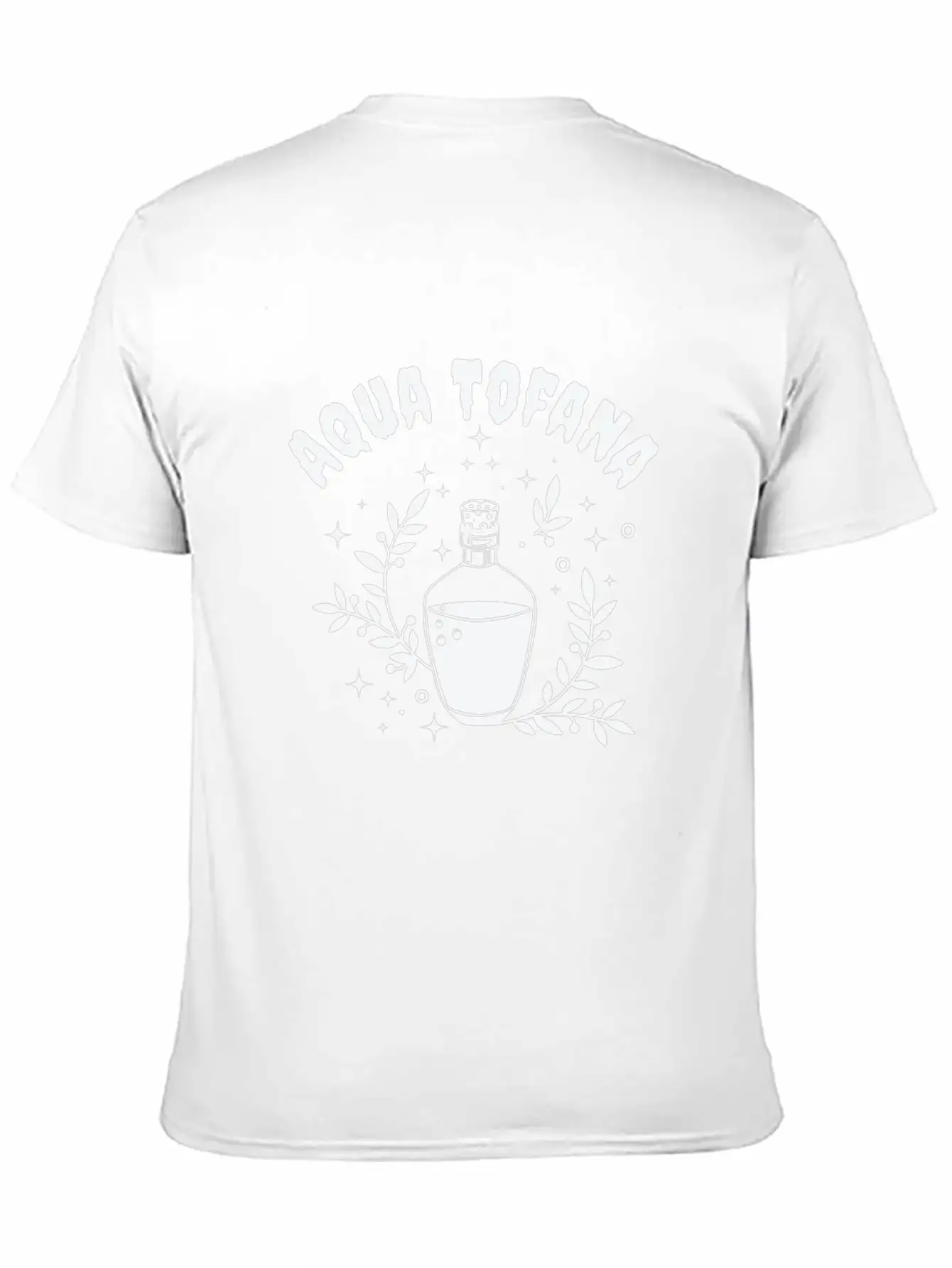 Aqua Tofana Line Art Poison Bottle Crime Fan Stylish Everyday T-Shirt – Unisex Basic Cotton Tee