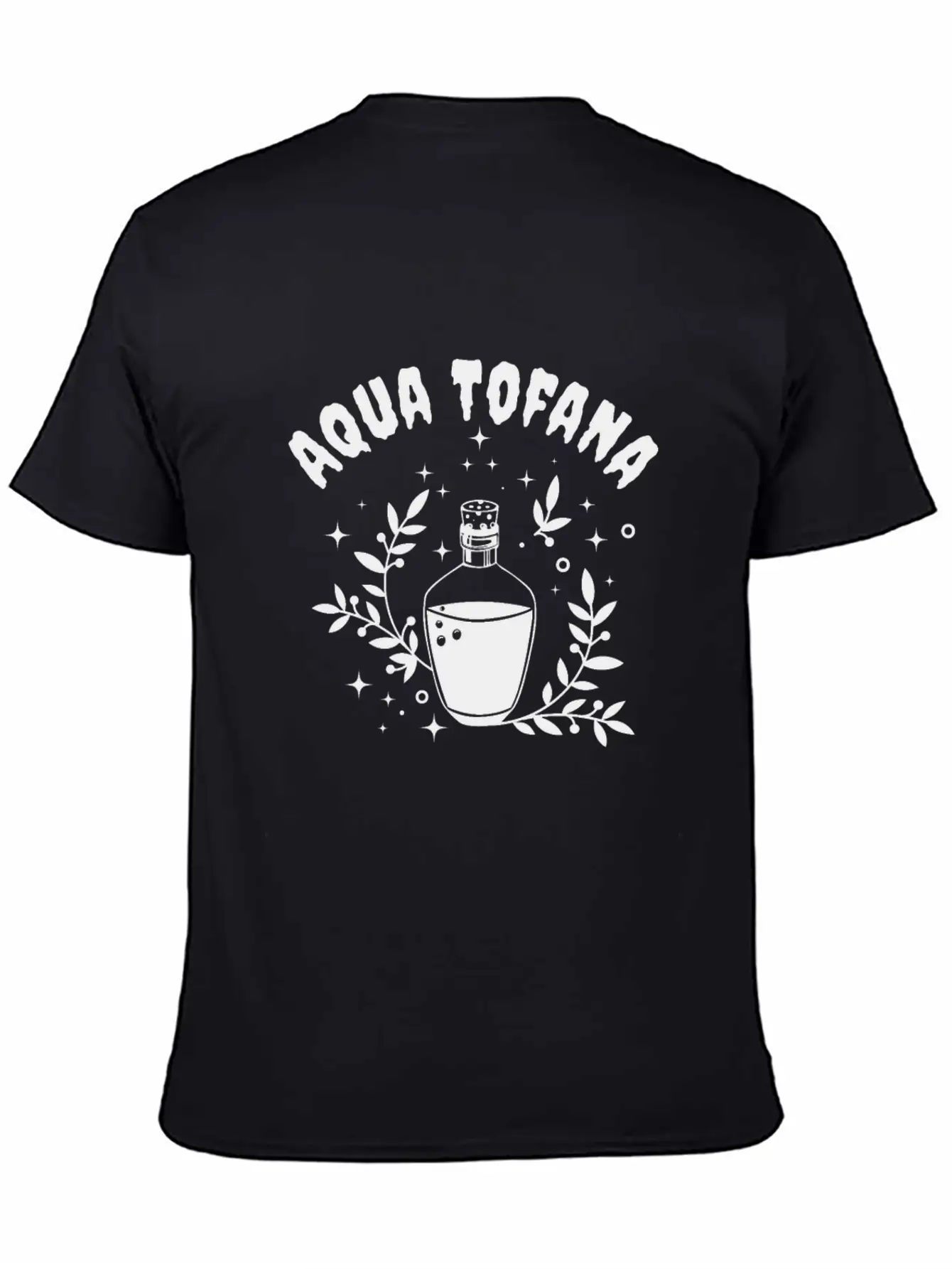 Aqua Tofana Line Art Poison Bottle Crime Fan Stylish Everyday T-Shirt – Unisex Basic Cotton Tee
