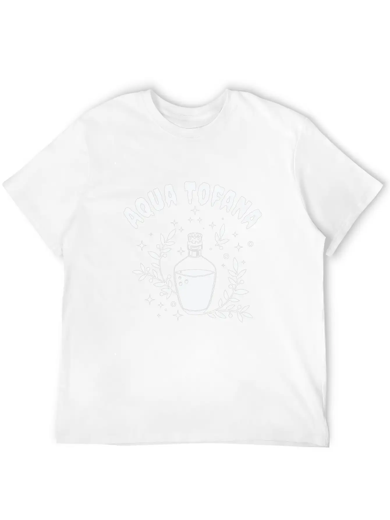 Aqua Tofana Line Art Poison Bottle Crime Fan Stylish Everyday T-Shirt – Unisex Basic Cotton Tee