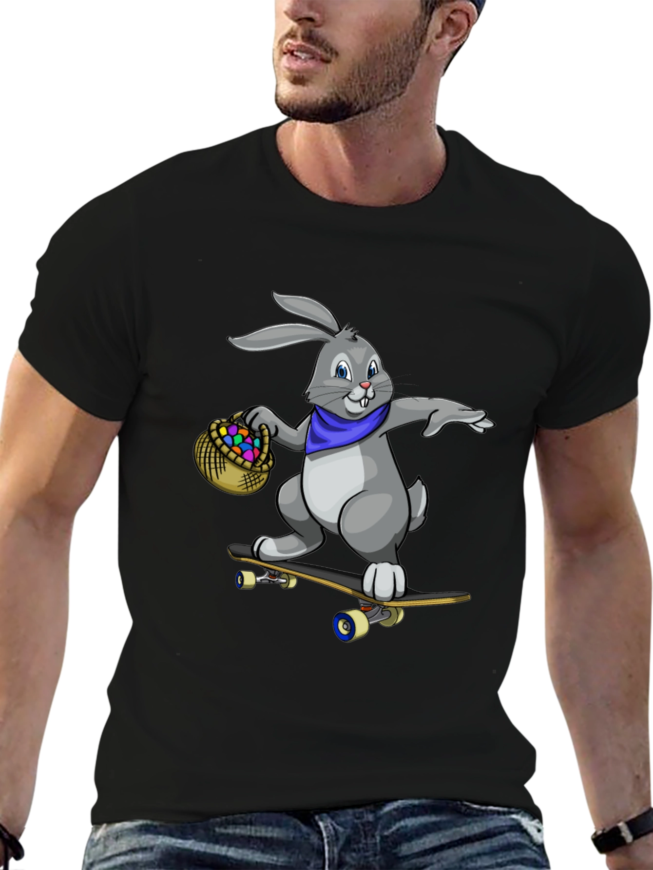 Skateboarding Easter Bunny Graphic Tee