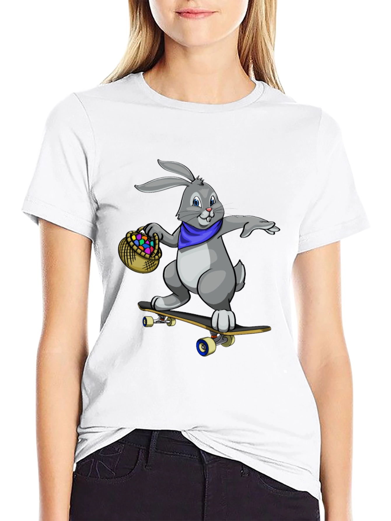 Skateboarding Easter Bunny Graphic Tee