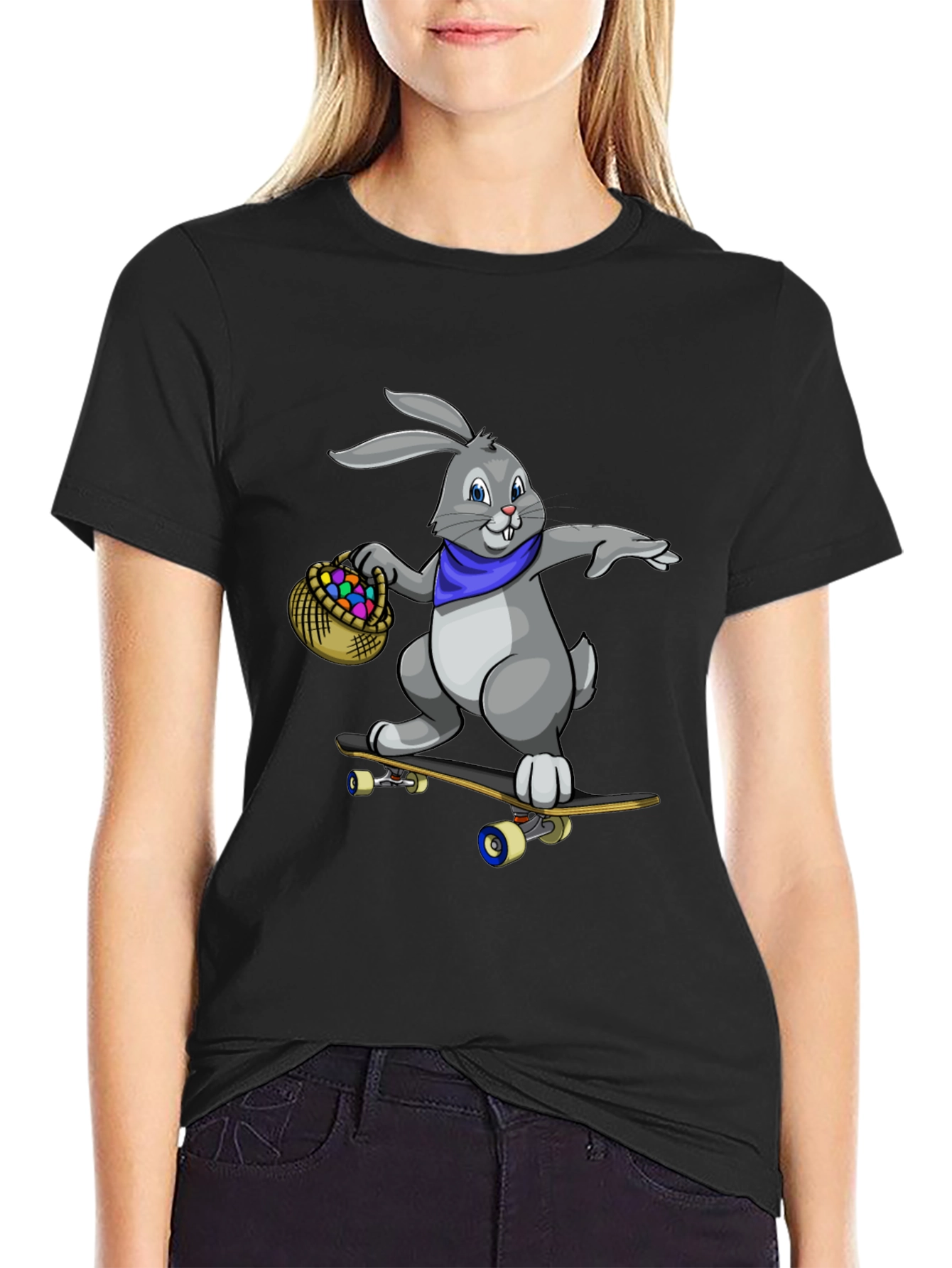 Skateboarding Easter Bunny Graphic Tee