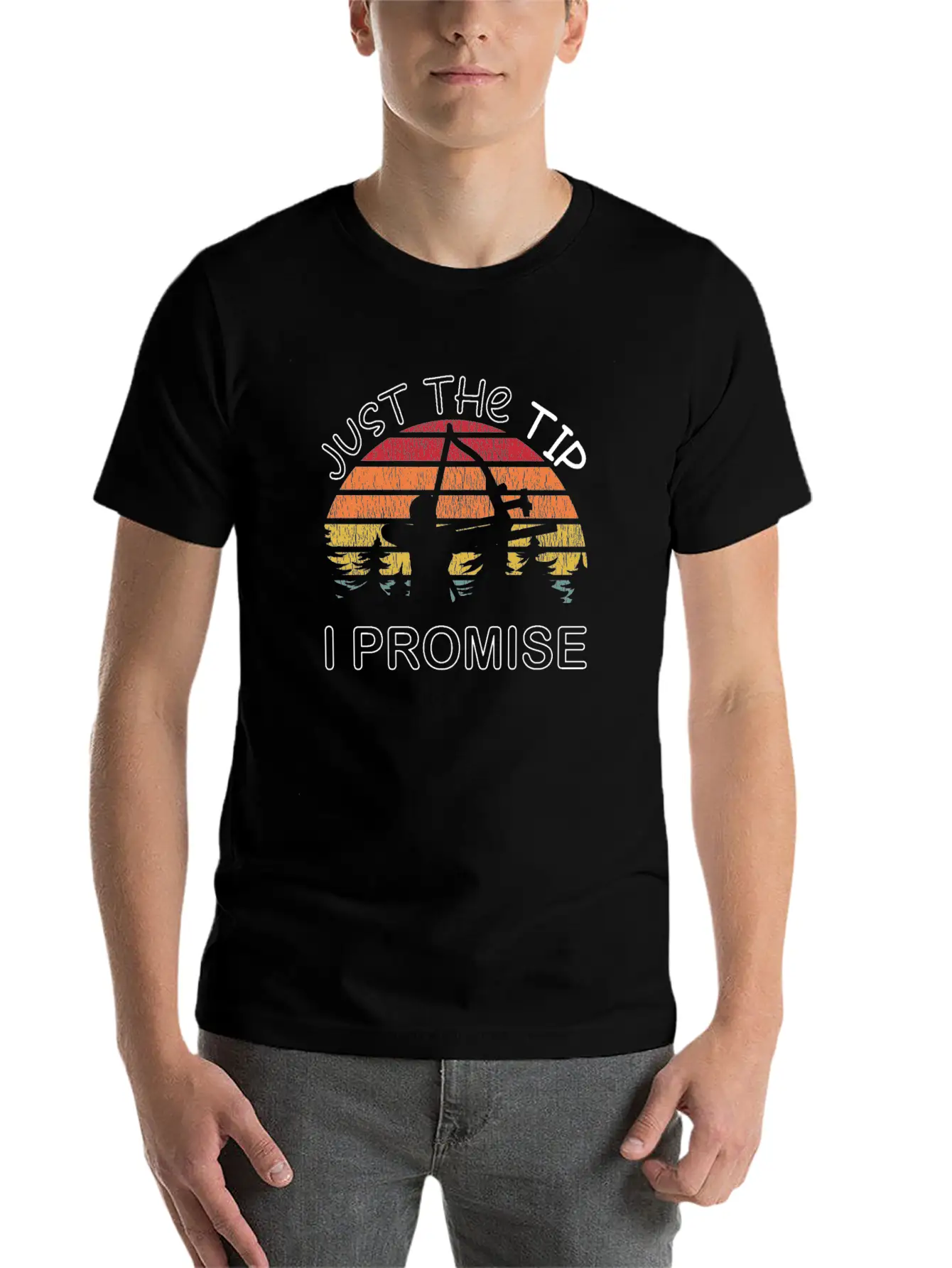 Archery Just The Tip I Promise Bow Hunter Gifts Unisex Short Sleeve Soft Cotton T-Shirt – Casual Everyday Wear