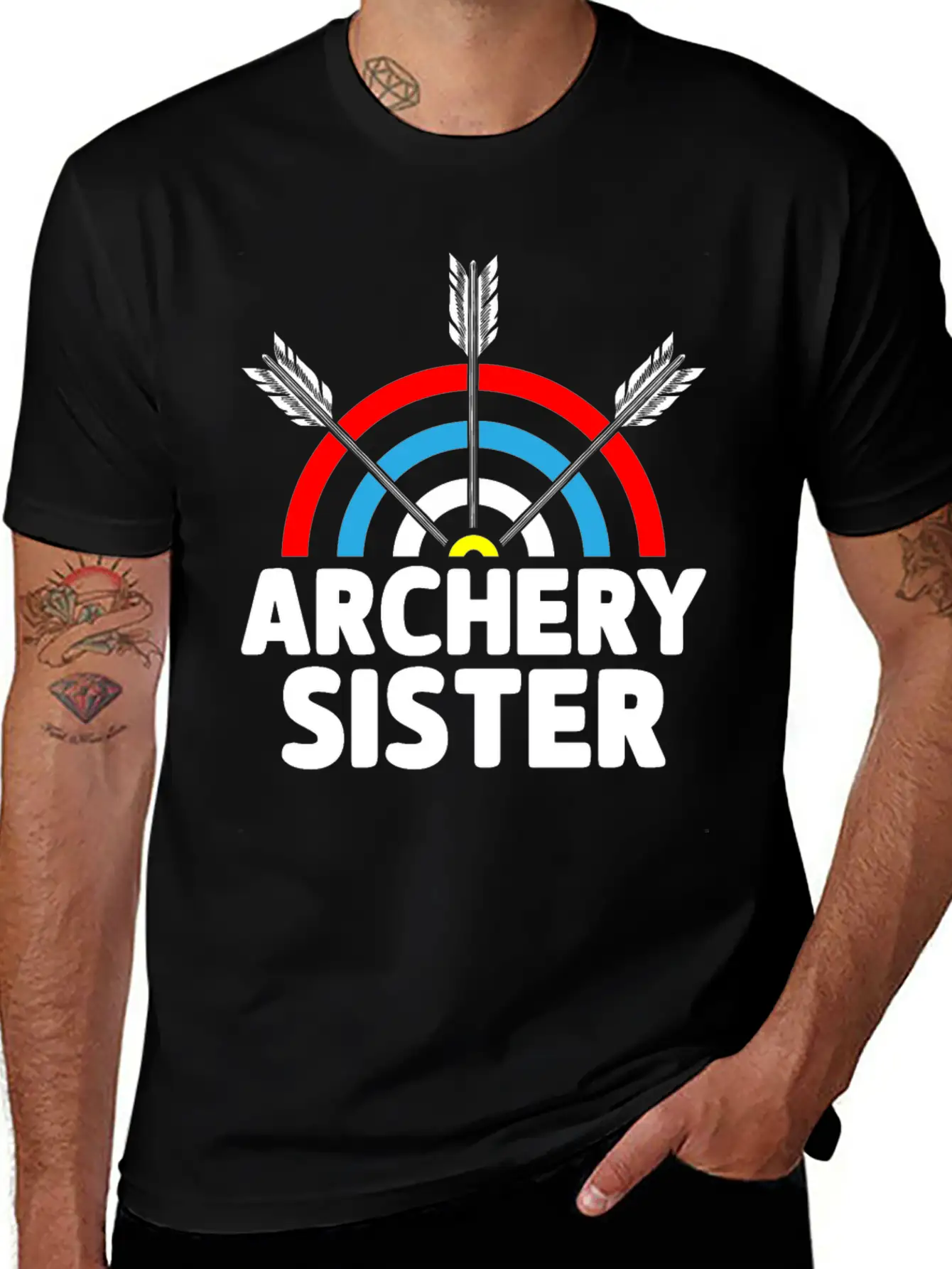 Archery Sister Archer Bow And Arrow Sis Unisex Short Sleeve Soft Cotton T-Shirt – Casual Everyday Wear