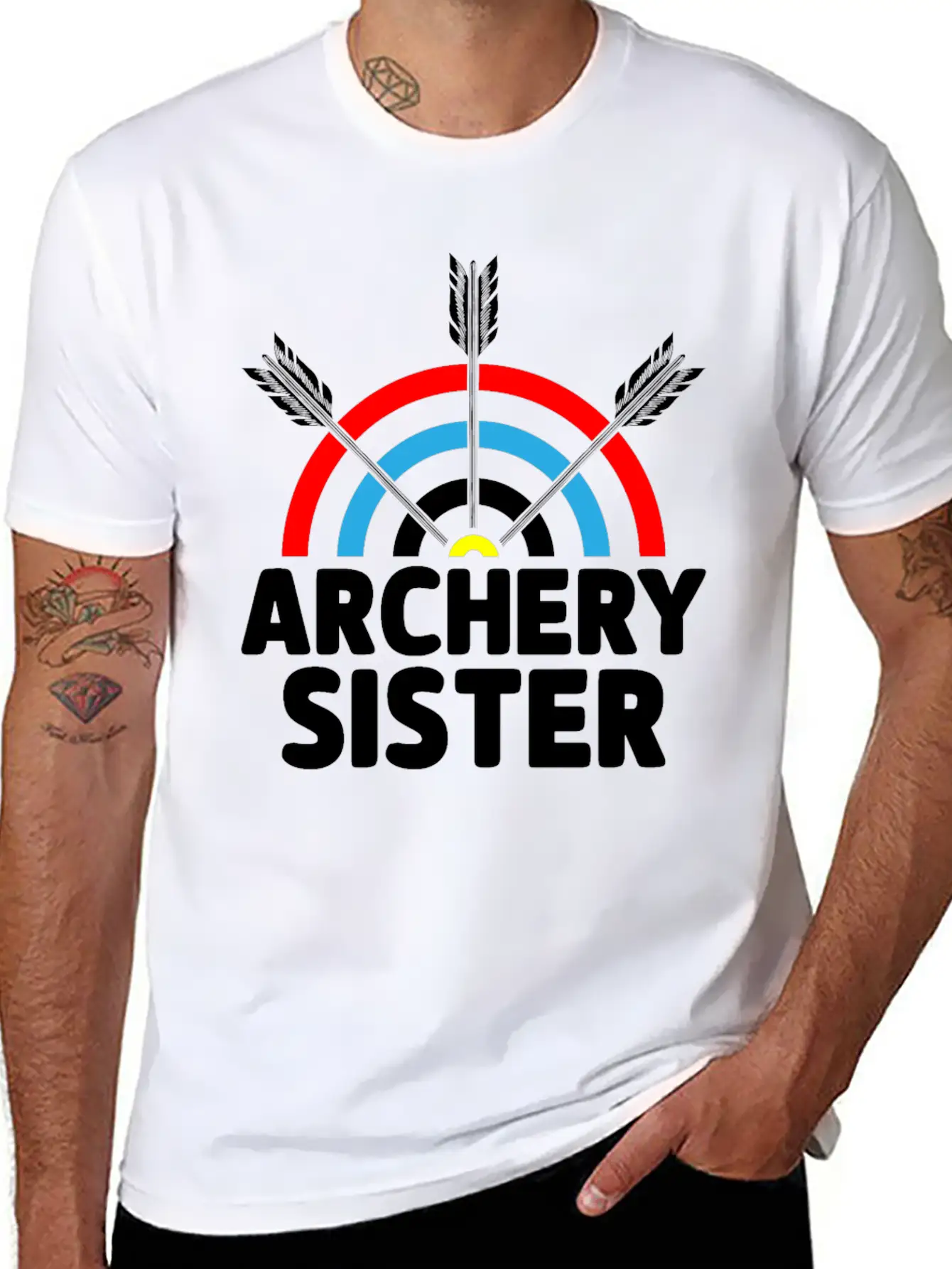 Archery Sister Archer Bow And Arrow Sis Unisex Short Sleeve Soft Cotton T-Shirt – Casual Everyday Wear