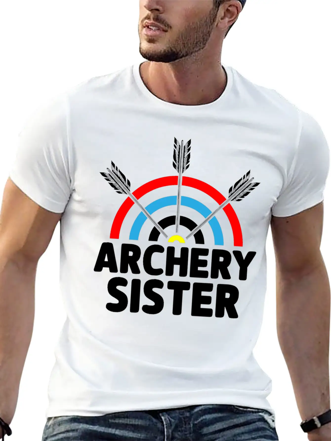 Archery Sister Archer Bow And Arrow Sis Unisex Short Sleeve Soft Cotton T-Shirt – Casual Everyday Wear