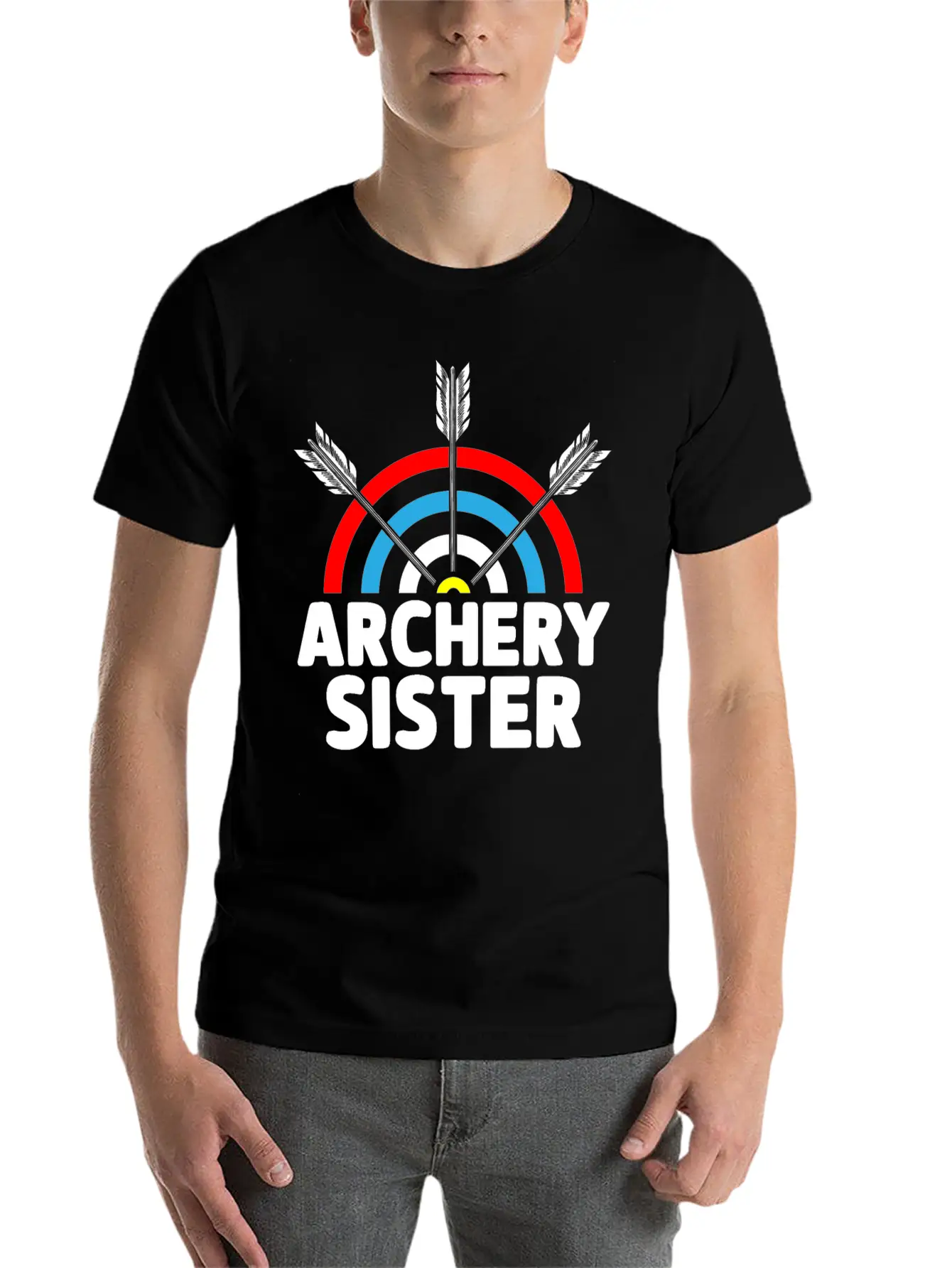 Archery Sister Archer Bow And Arrow Sis Unisex Short Sleeve Soft Cotton T-Shirt – Casual Everyday Wear
