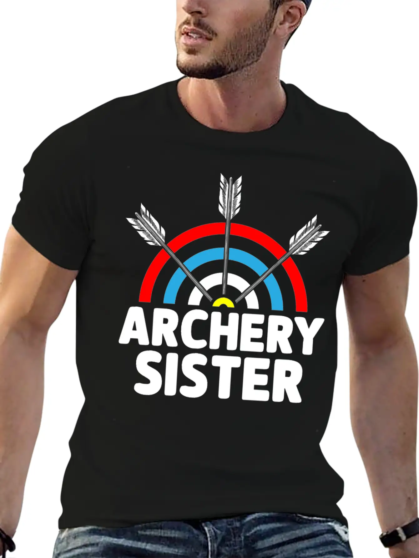 Archery Sister Archer Bow And Arrow Sis Unisex Short Sleeve Soft Cotton T-Shirt – Casual Everyday Wear