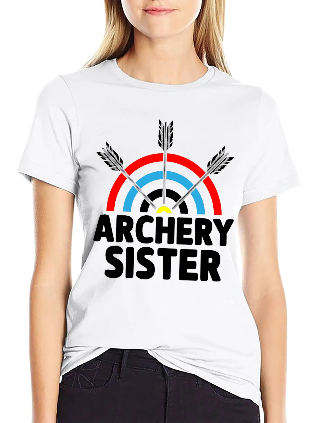 Archery Sister Archer Bow And Arrow Sis Unisex Short Sleeve Soft Cotton T-Shirt – Casual Everyday Wear