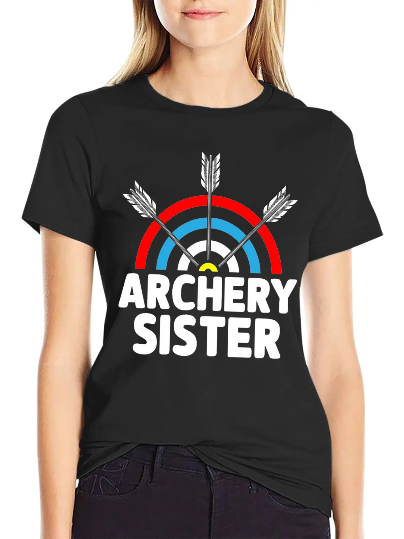 Archery Sister Archer Bow And Arrow Sis Unisex Short Sleeve Soft Cotton T-Shirt – Casual Everyday Wear