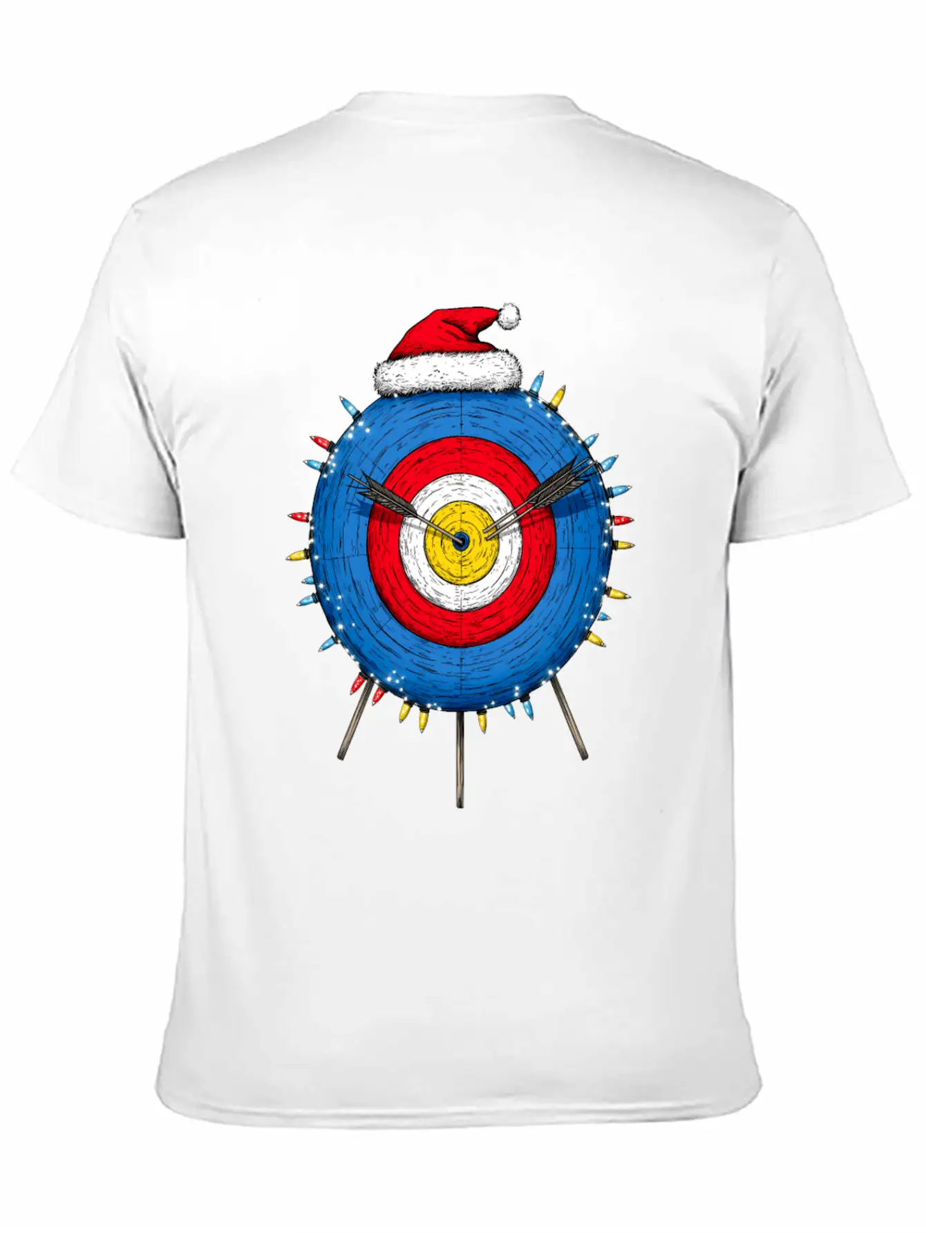 Archery Target Archer Bow And Arrow Christmas Hat Unisex Short Sleeve Soft Cotton T-Shirt – Casual Everyday Wear