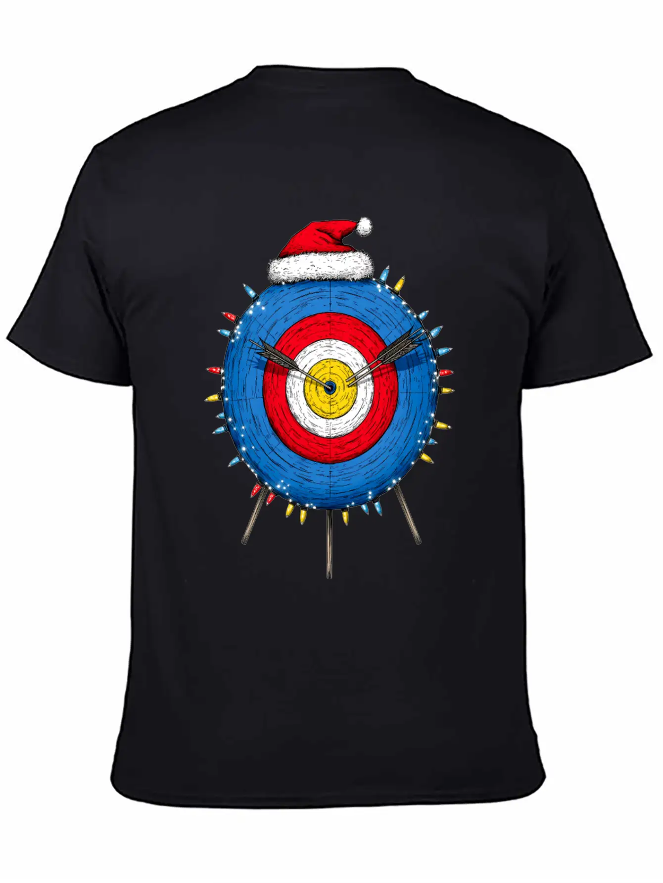 Archery Target Archer Bow And Arrow Christmas Hat Unisex Short Sleeve Soft Cotton T-Shirt – Casual Everyday Wear