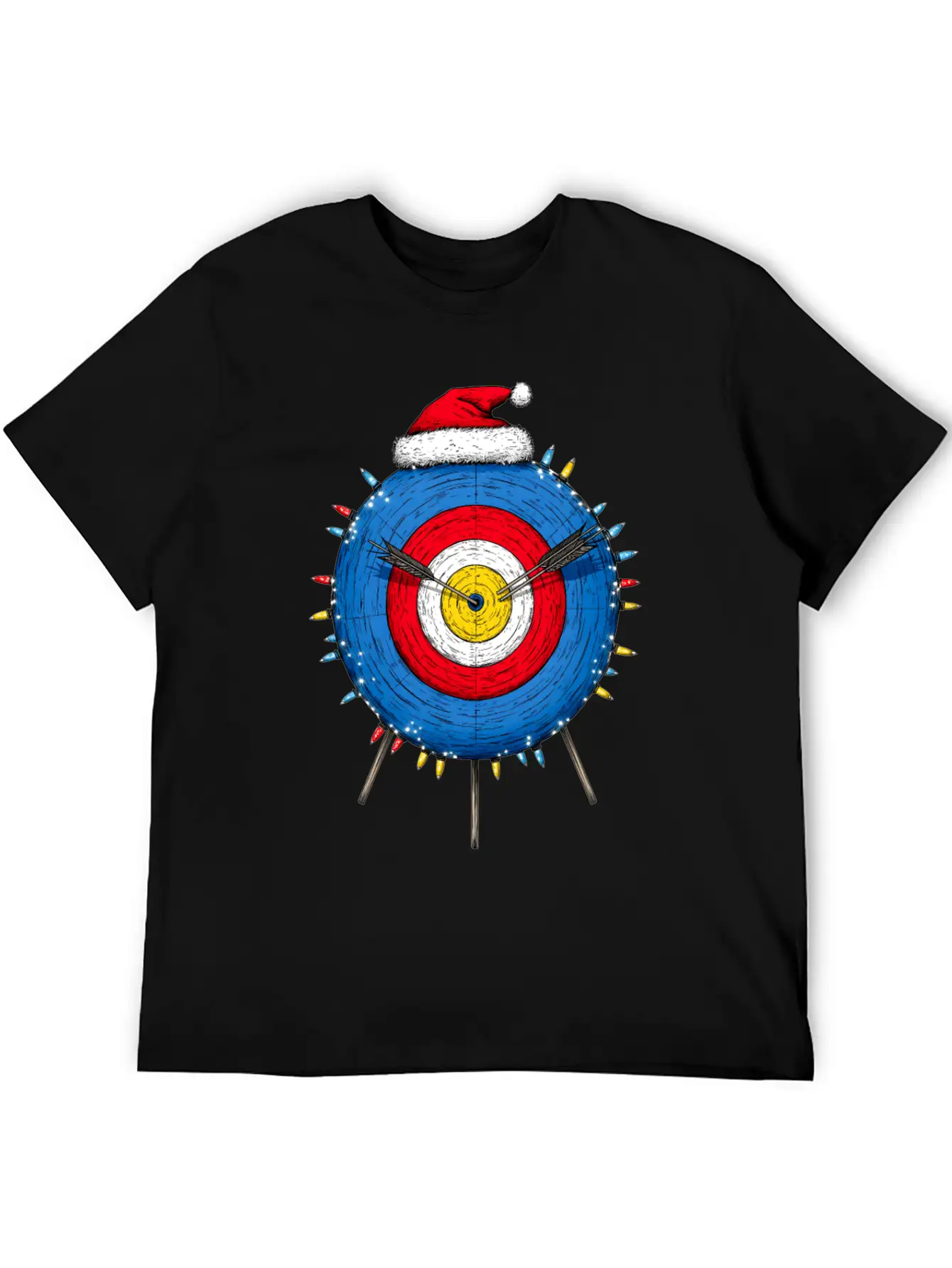 Archery Target Archer Bow And Arrow Christmas Hat Unisex Short Sleeve Soft Cotton T-Shirt – Casual Everyday Wear