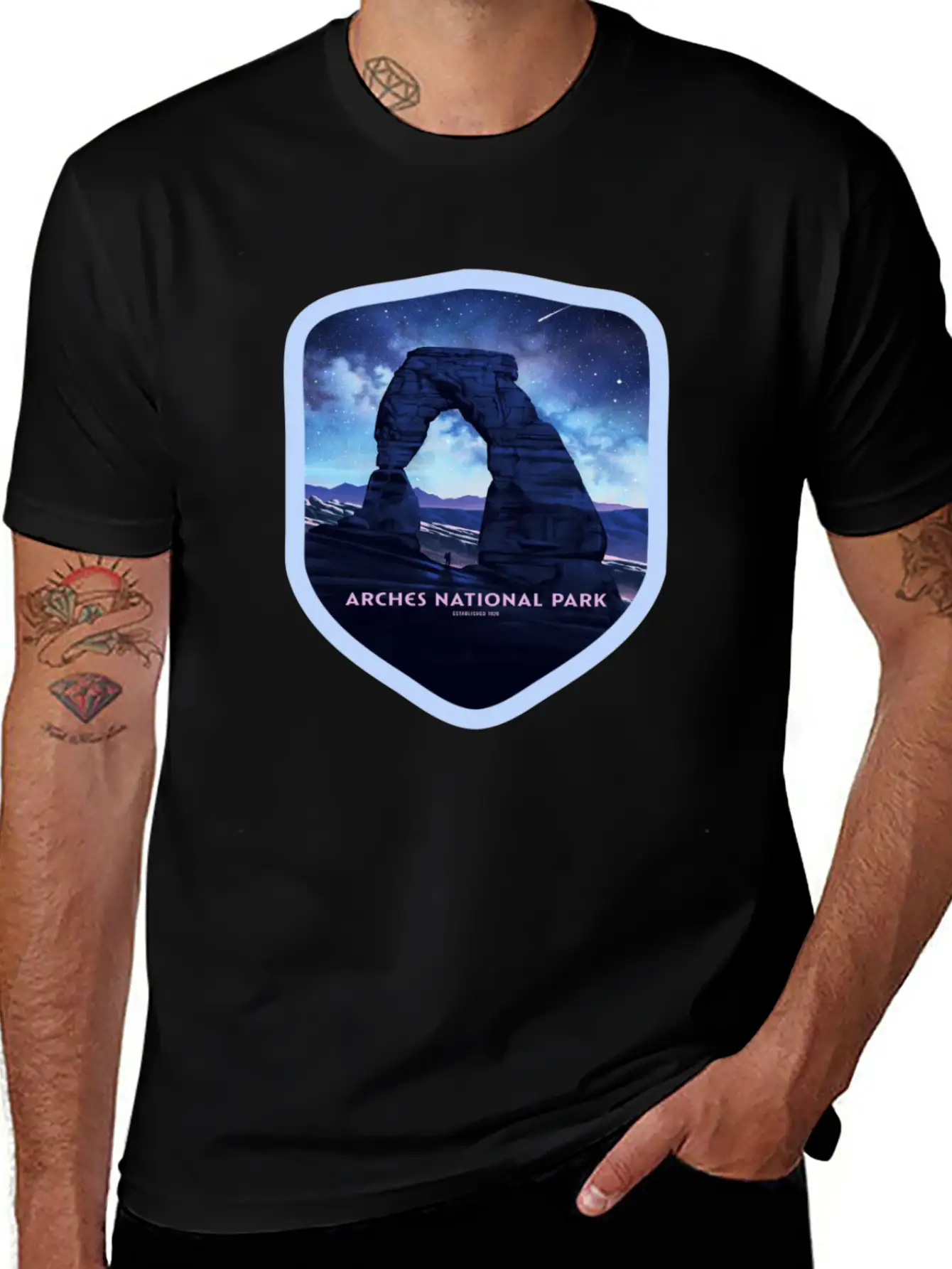 Arches National Park Stickers Stylish Everyday T-Shirt – Unisex Basic Cotton Tee