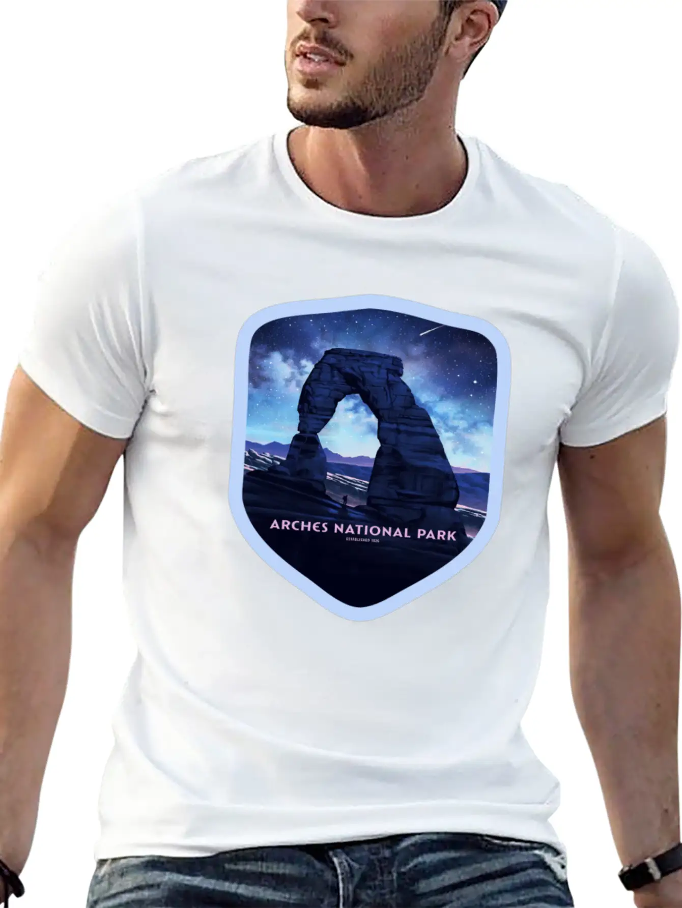 Arches National Park Stickers Stylish Everyday T-Shirt – Unisex Basic Cotton Tee