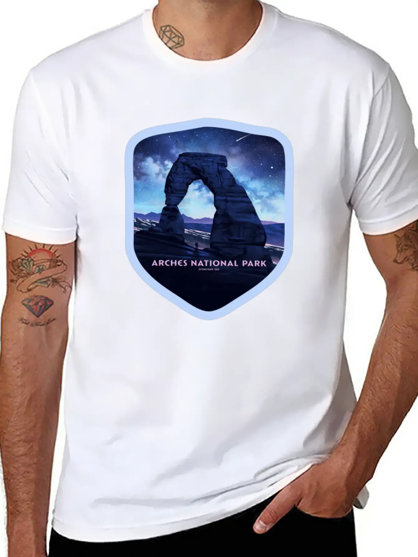 Arches National Park Stickers Stylish Everyday T-Shirt – Unisex Basic Cotton Tee