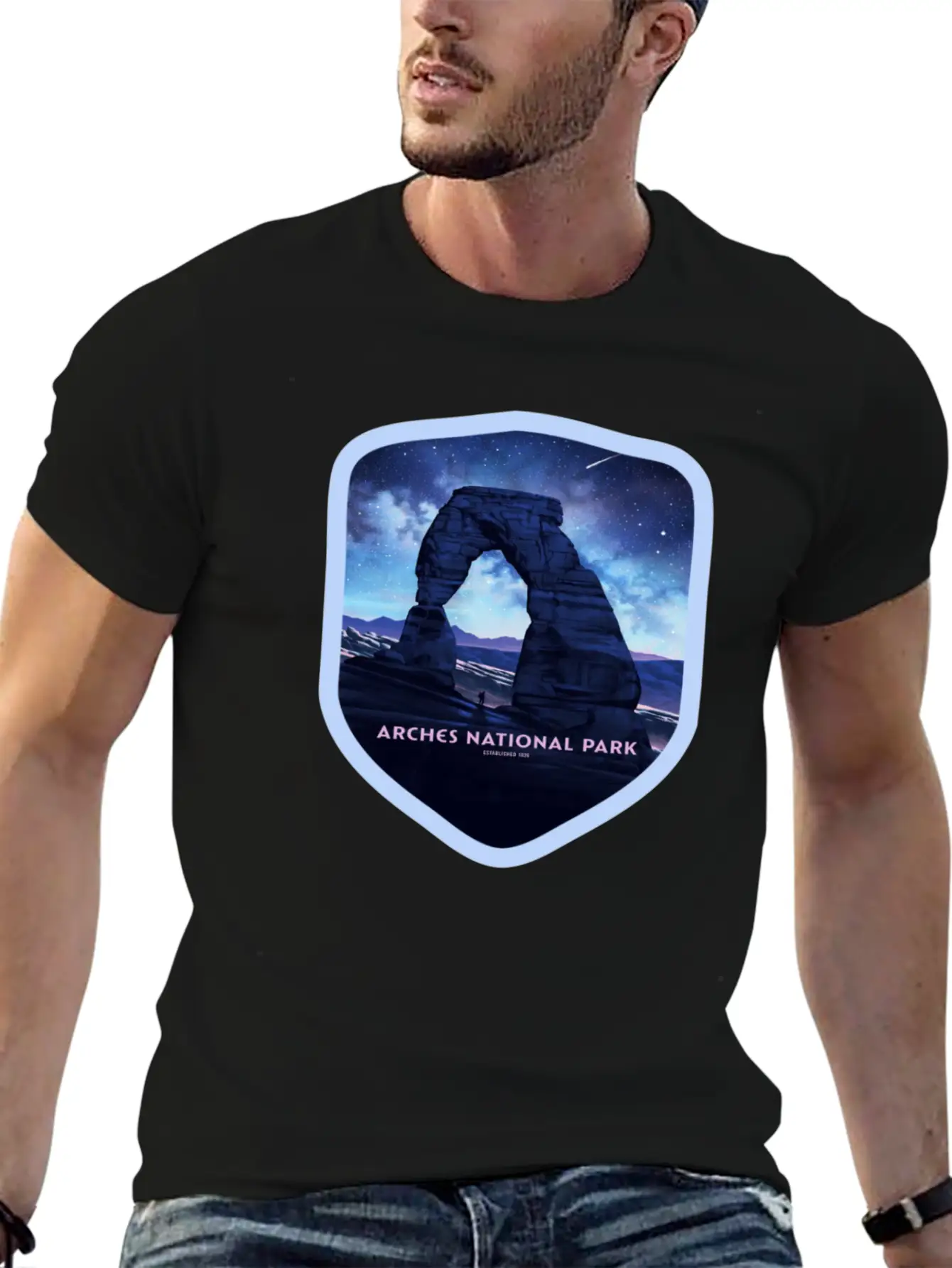 Arches National Park Stickers Stylish Everyday T-Shirt – Unisex Basic Cotton Tee