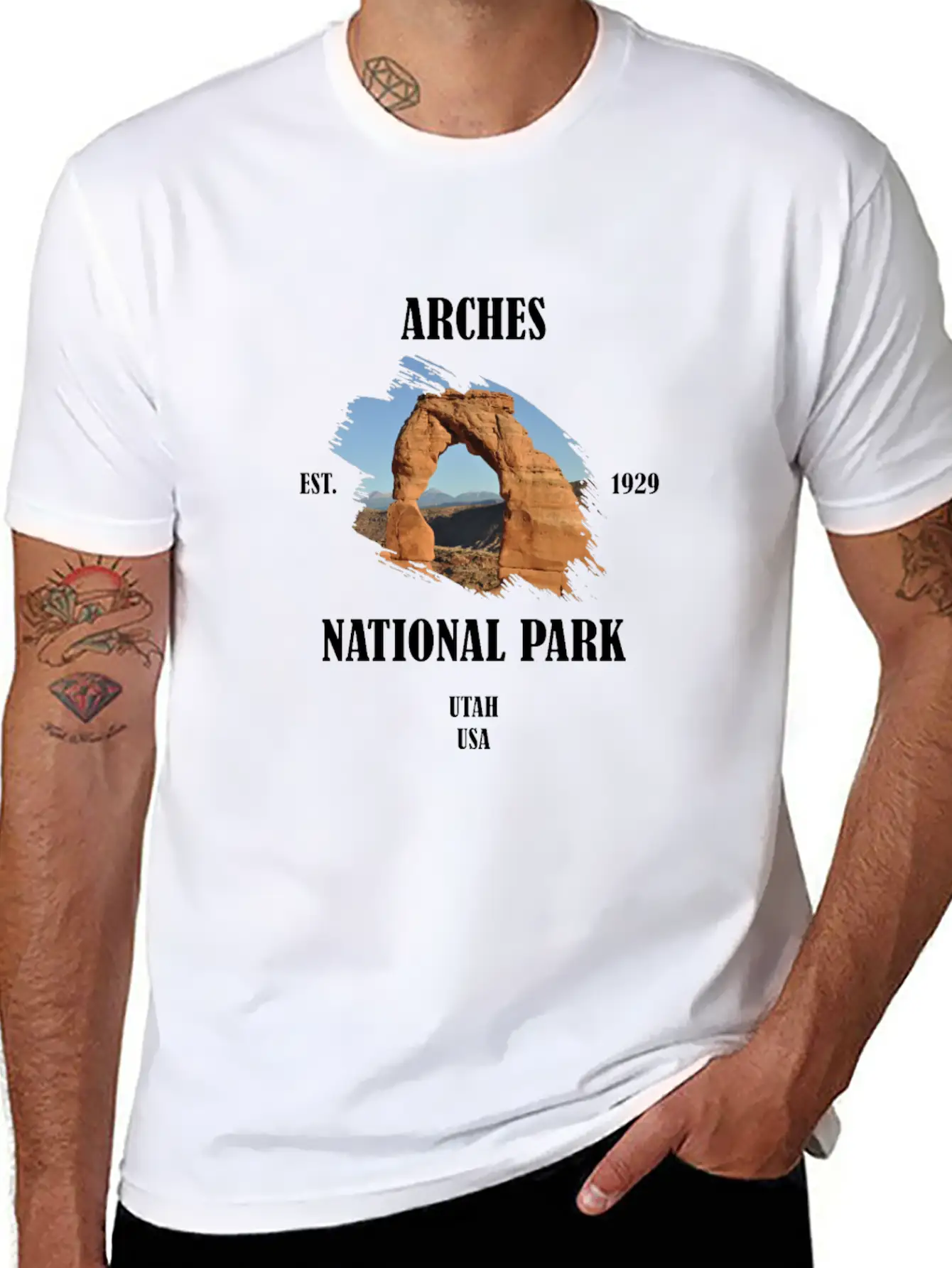 Arches National Park USA Utah America Geology Unisex Short Sleeve Soft Cotton T-Shirt – Casual Everyday Wear