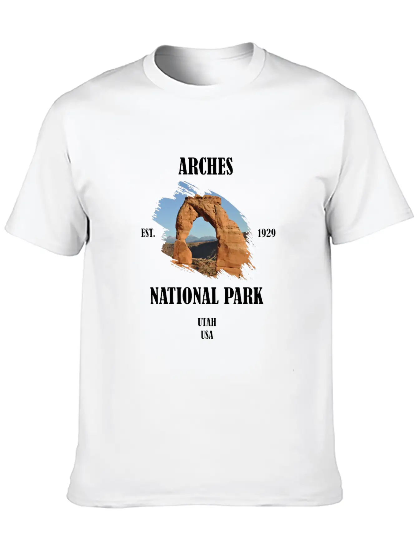Arches National Park USA Utah America Geology Unisex Short Sleeve Soft Cotton T-Shirt – Casual Everyday Wear