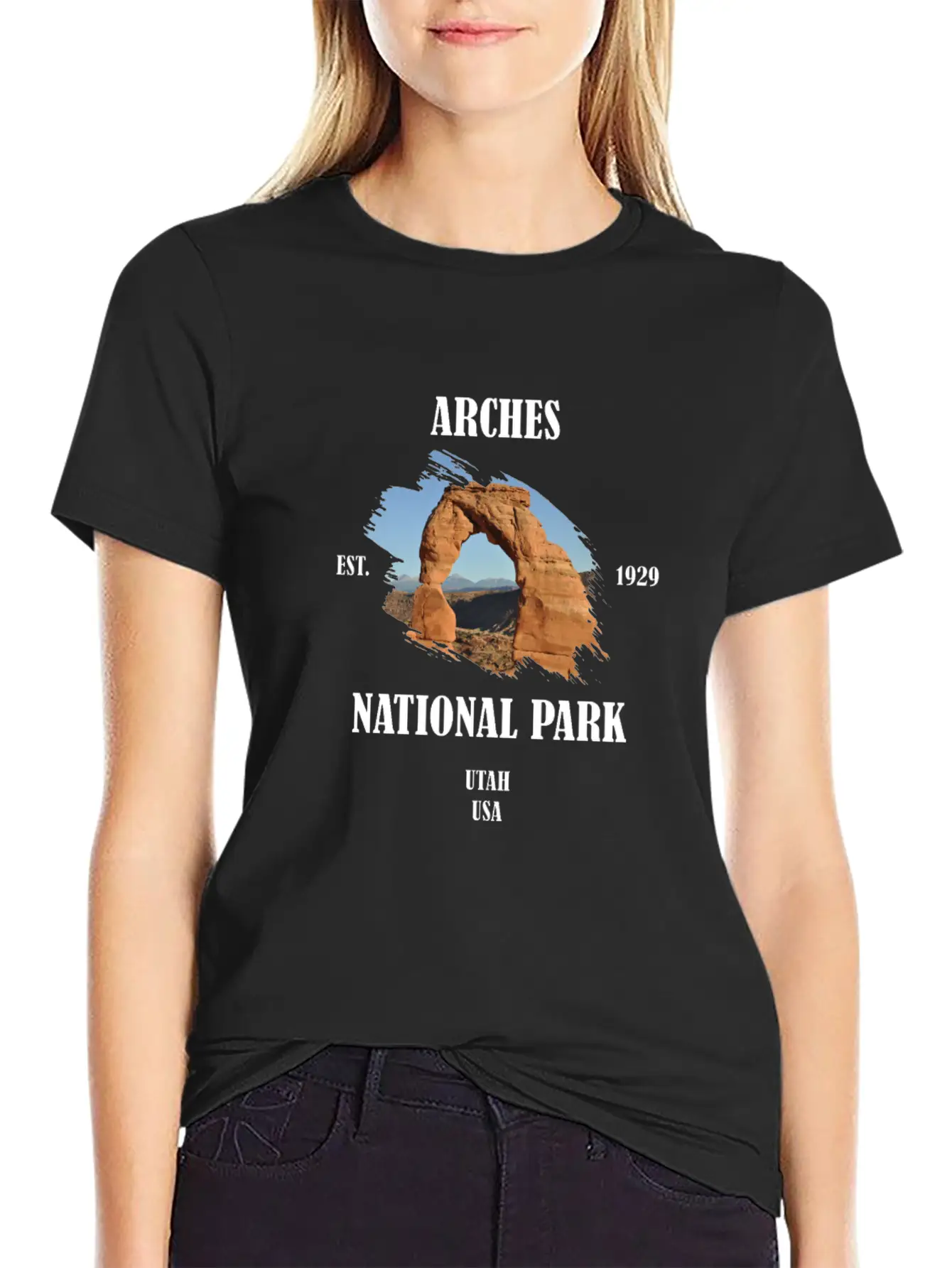 Arches National Park USA Utah America Geology Unisex Short Sleeve Soft Cotton T-Shirt – Casual Everyday Wear