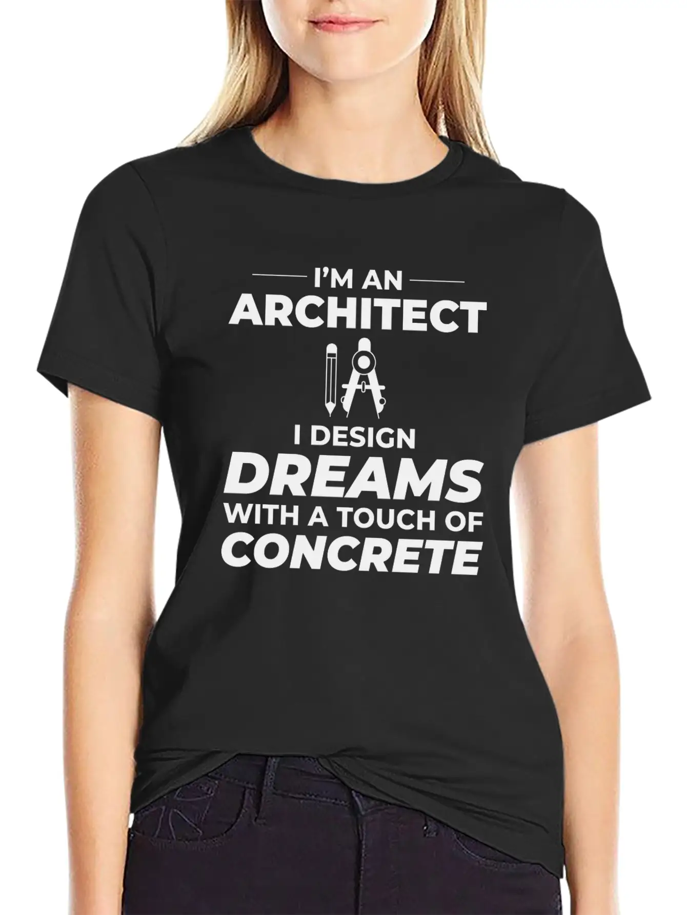Architect Dreams Concrete Design Construction Unisex Short Sleeve Soft Cotton T-Shirt – Casual Everyday Wear