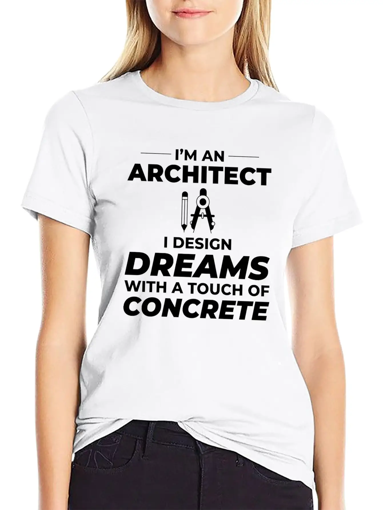 Architect Dreams Concrete Design Construction Unisex Short Sleeve Soft Cotton T-Shirt – Casual Everyday Wear