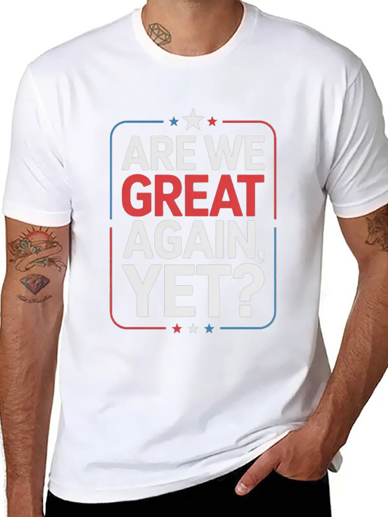 Are We Great Again, Yet? Timeless Short Sleeve Tee – Comfy And Minimalist Design