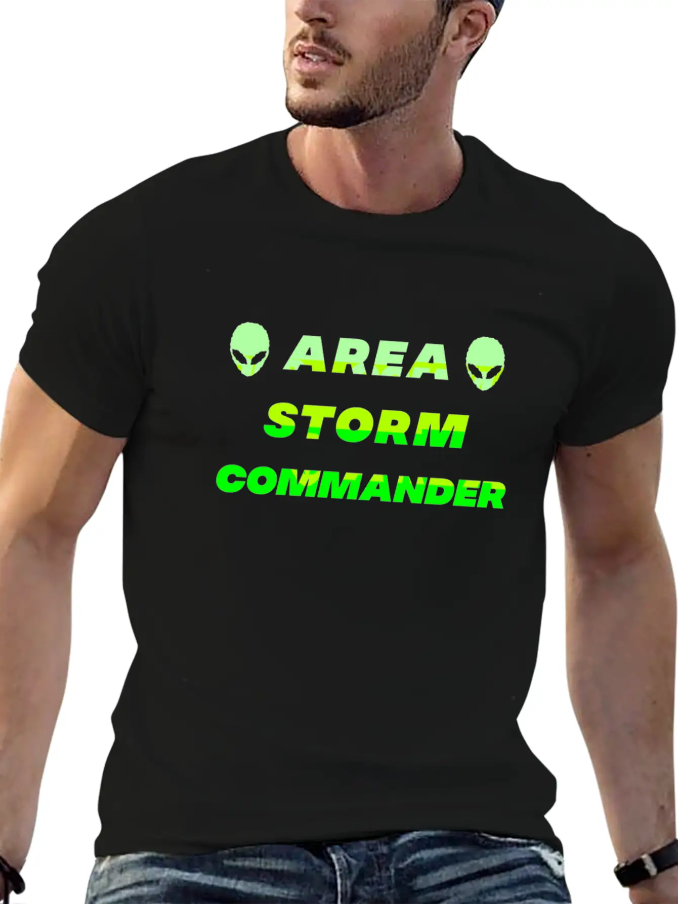 Area Storm Commander Alien UFO Space Saucer Basic Graphic T-Shirt – Daily Comfort In Soft Cotton
