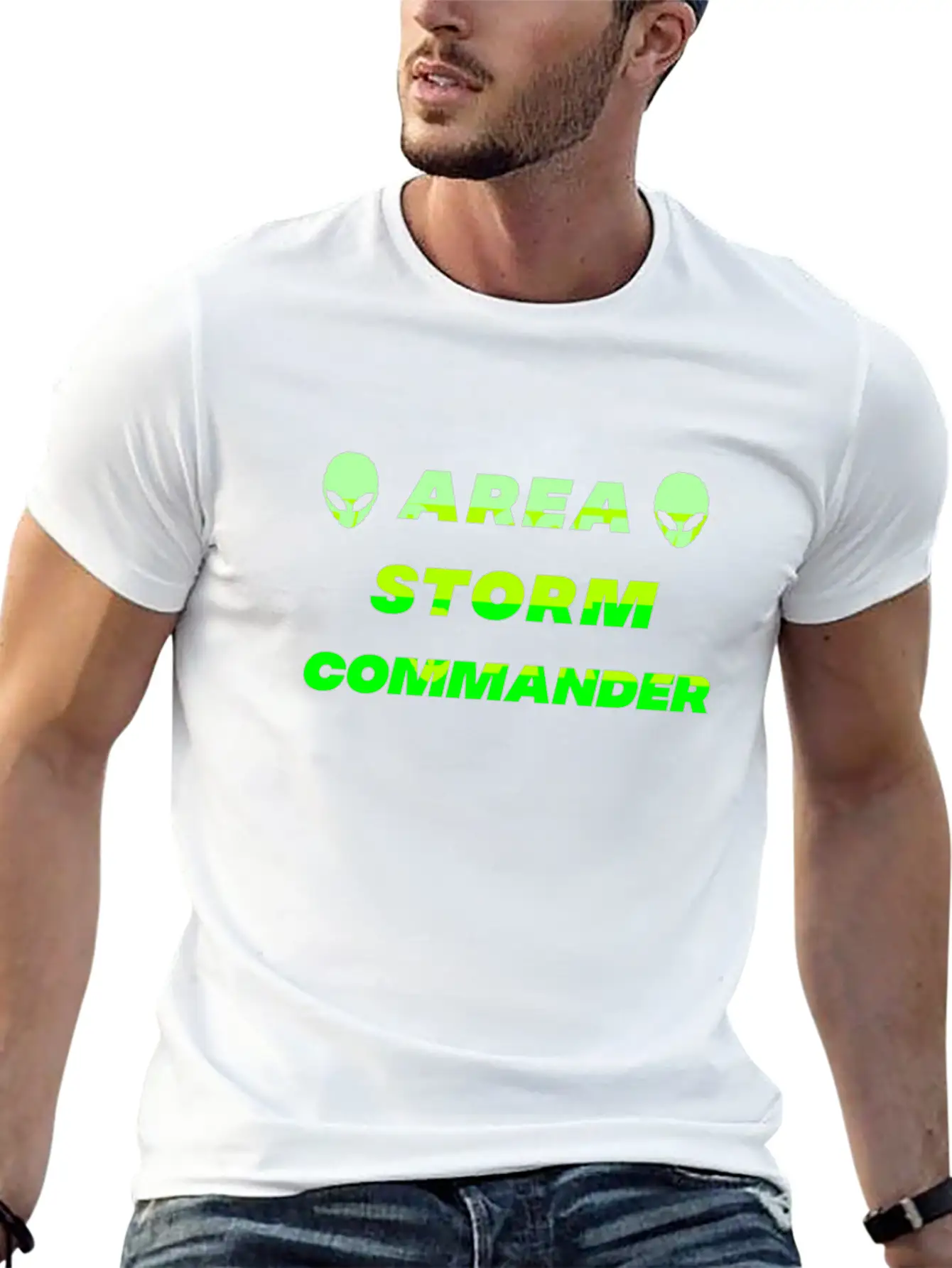Area Storm Commander Alien UFO Space Saucer Basic Graphic T-Shirt – Daily Comfort In Soft Cotton