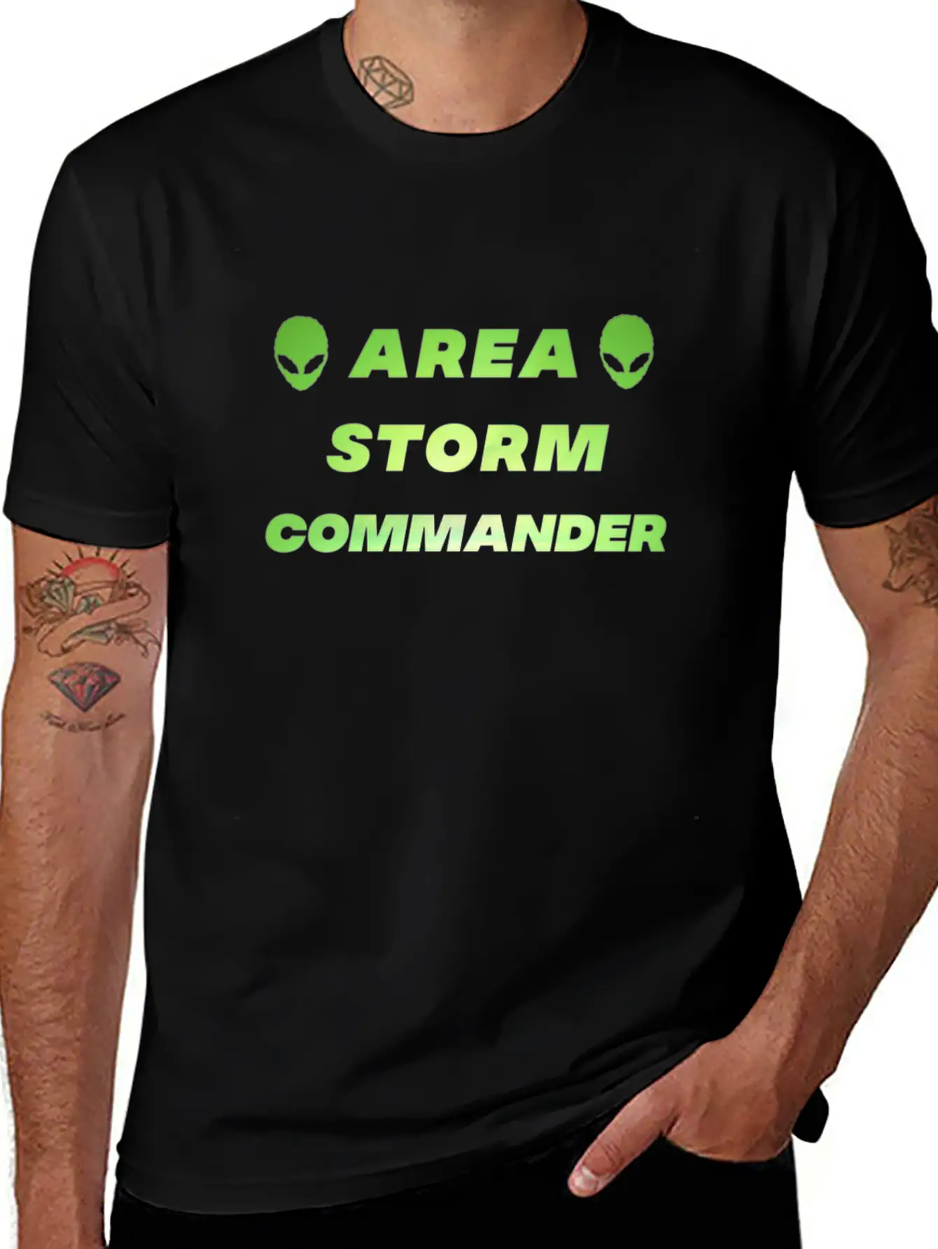 Area Storm Commander Alien UFO Space Space Unisex Short Sleeve Soft Cotton T-Shirt – Casual Everyday Wear