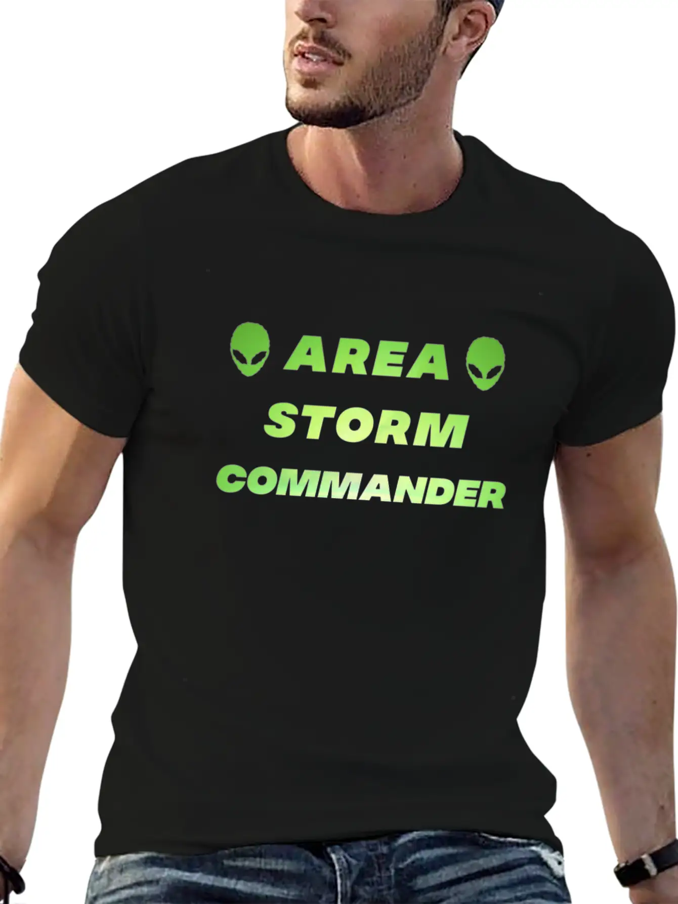 Area Storm Commander Alien UFO Space Space Unisex Short Sleeve Soft Cotton T-Shirt – Casual Everyday Wear
