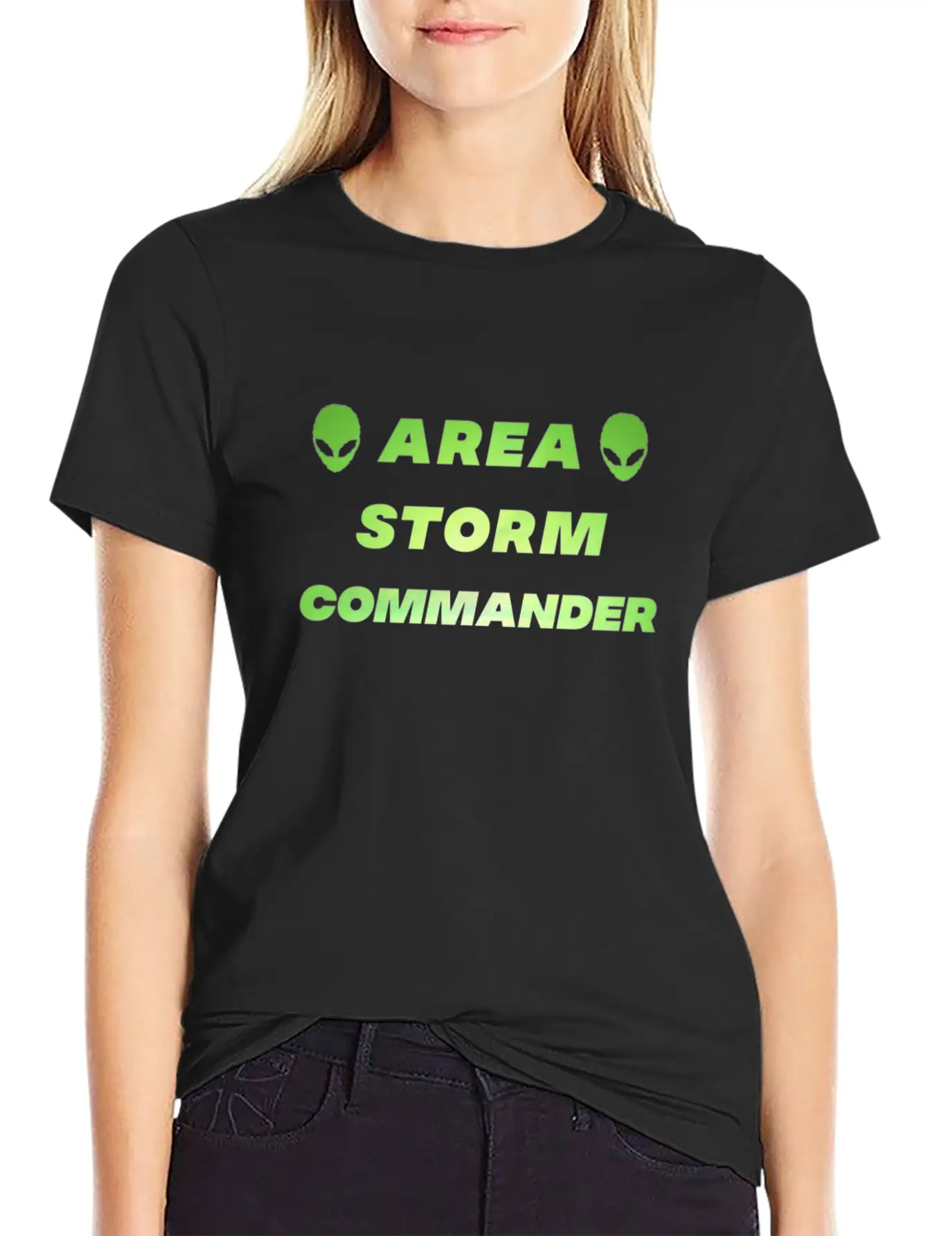 Area Storm Commander Alien UFO Space Space Unisex Short Sleeve Soft Cotton T-Shirt – Casual Everyday Wear