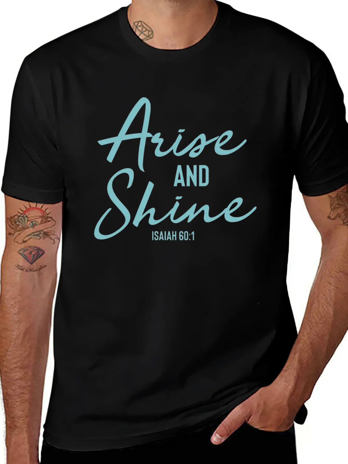 Arise And Shine - Christian Bible Verse Unisex Short Sleeve Soft Cotton T-Shirt – Casual Everyday Wear