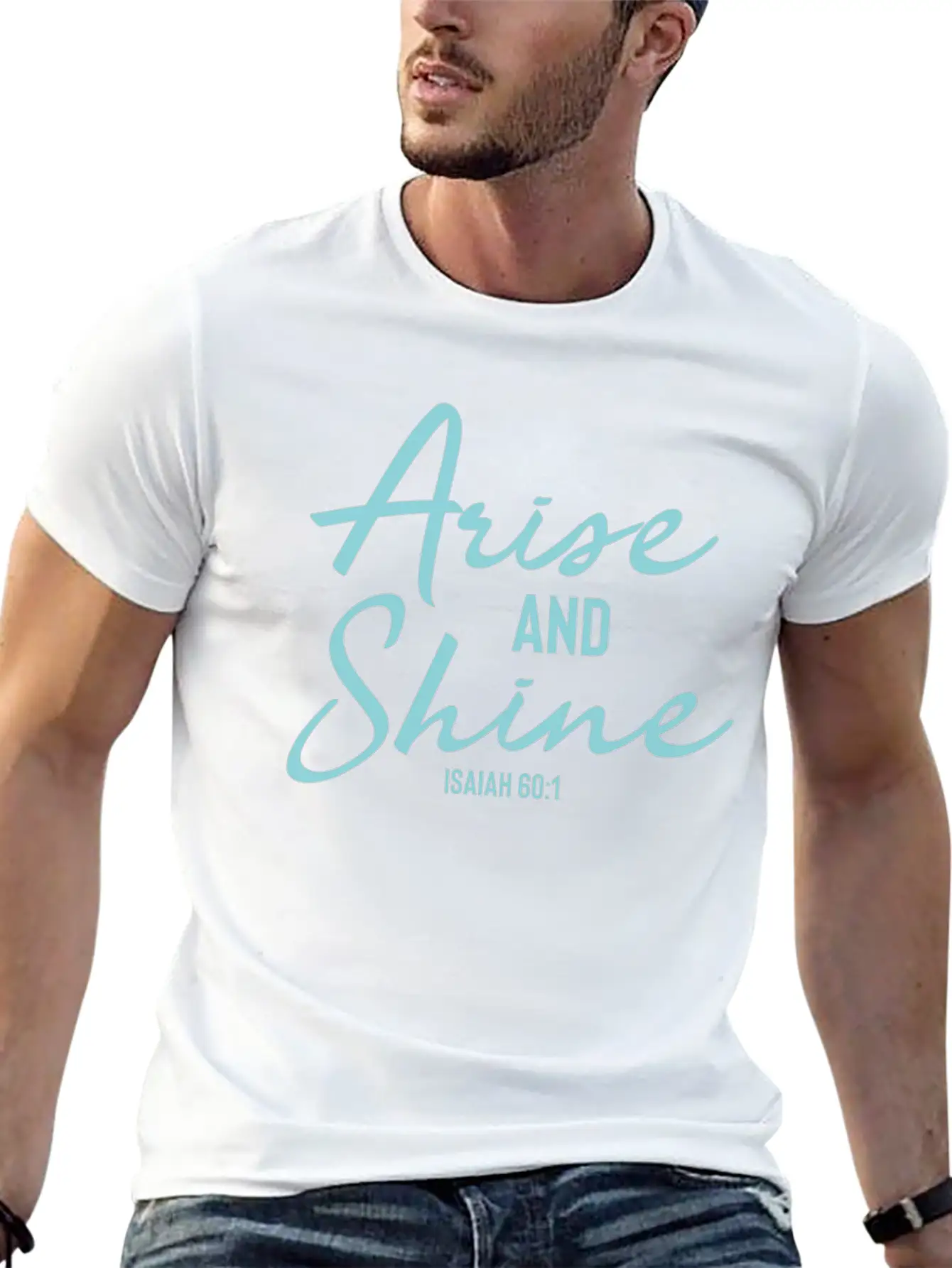 Arise And Shine - Christian Bible Verse Unisex Short Sleeve Soft Cotton T-Shirt – Casual Everyday Wear