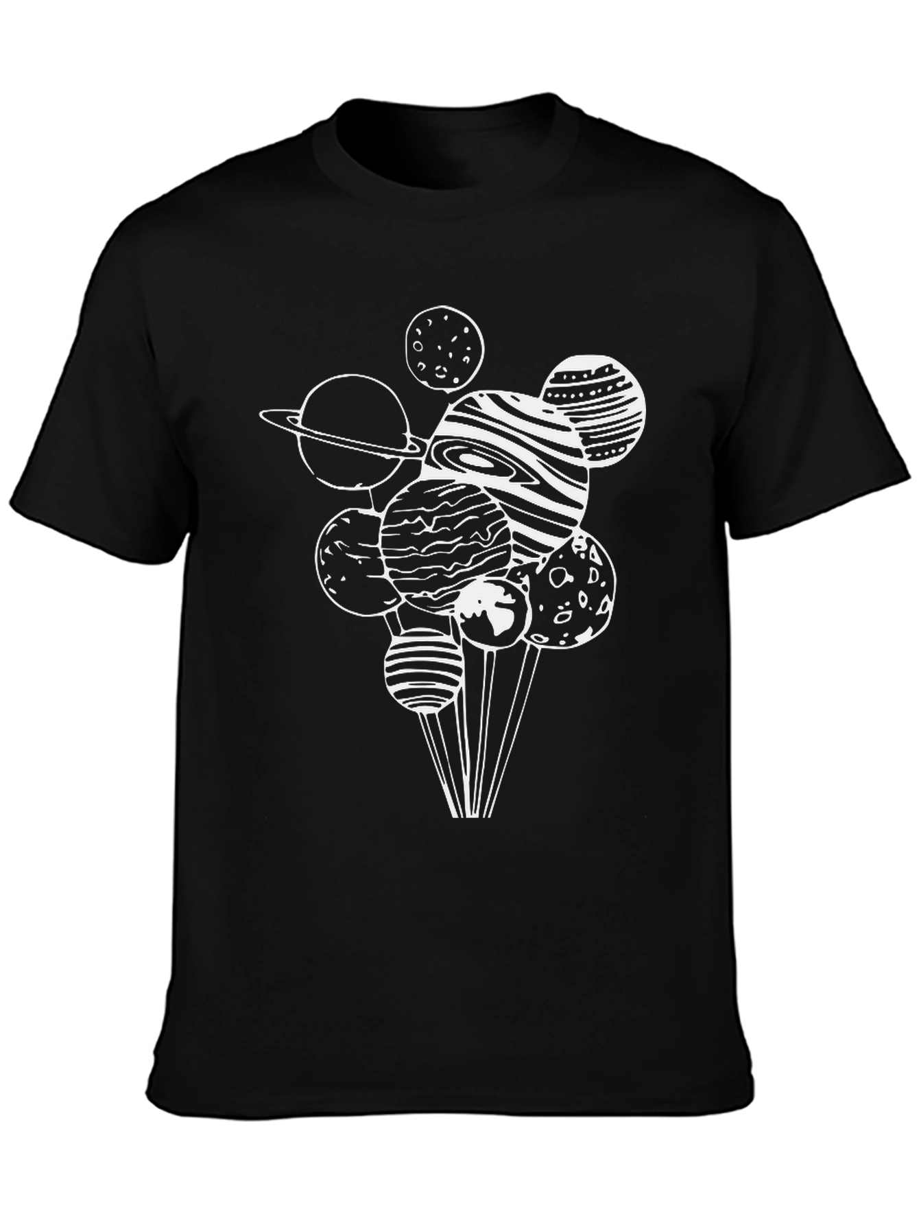 Planetary Graphic Tee - Black Cotton Blend
