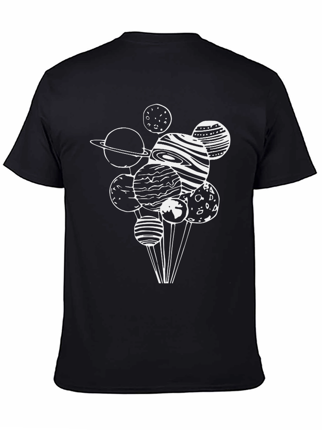 Planetary Graphic Tee - Black Cotton Blend