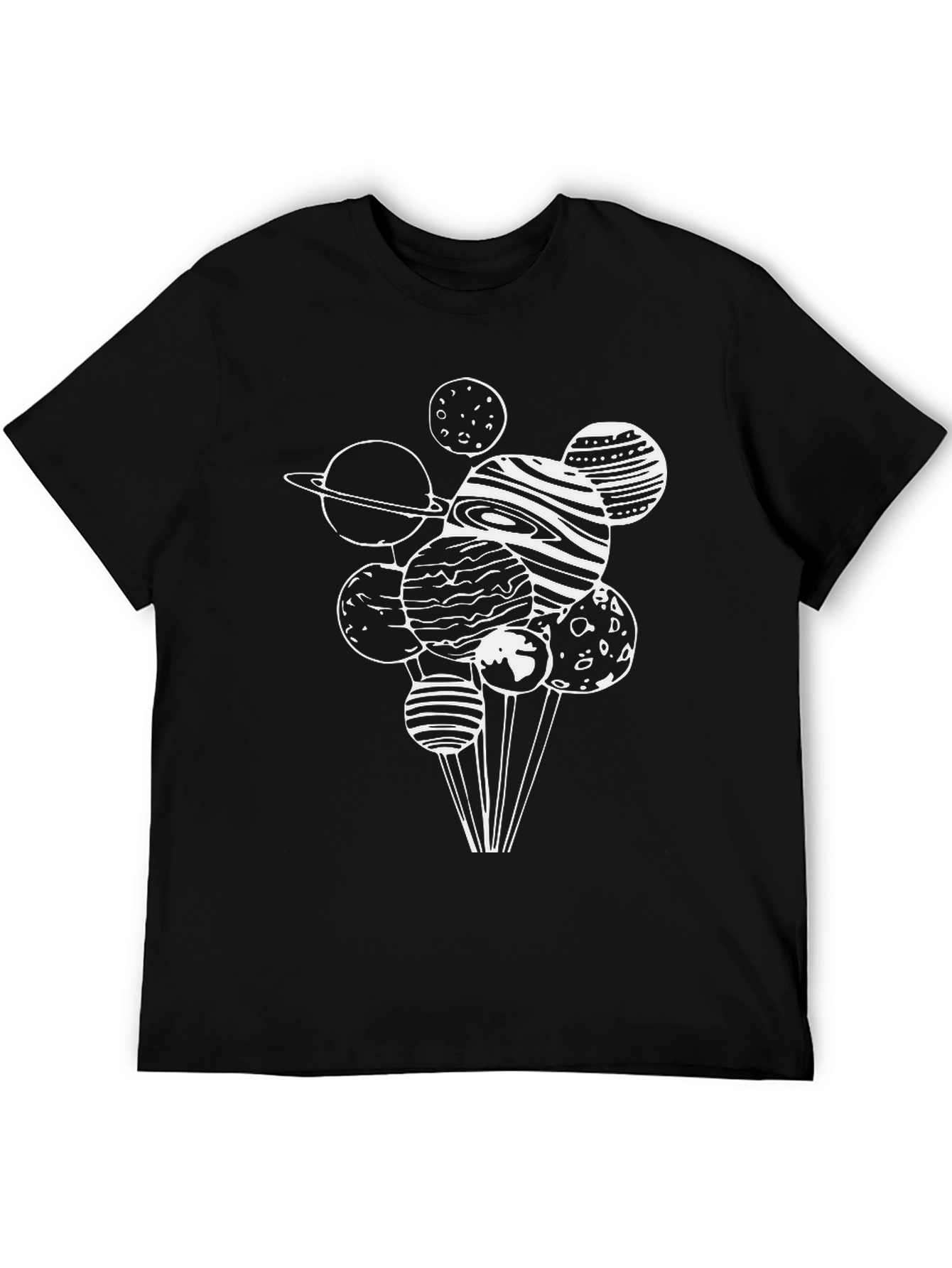 Planetary Graphic Tee - Black Cotton Blend