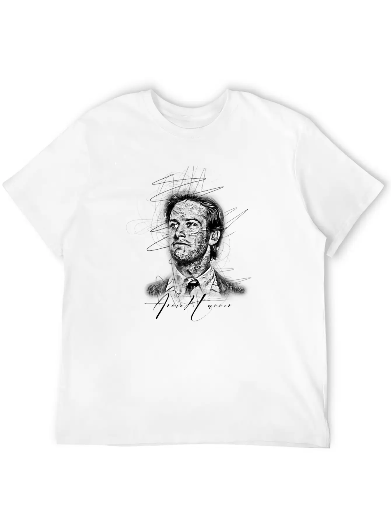 Armie Hammer Sketch Art , Abstract Sketch Art Essential Unisex Summer Tee – Soft Cotton Casual Fit