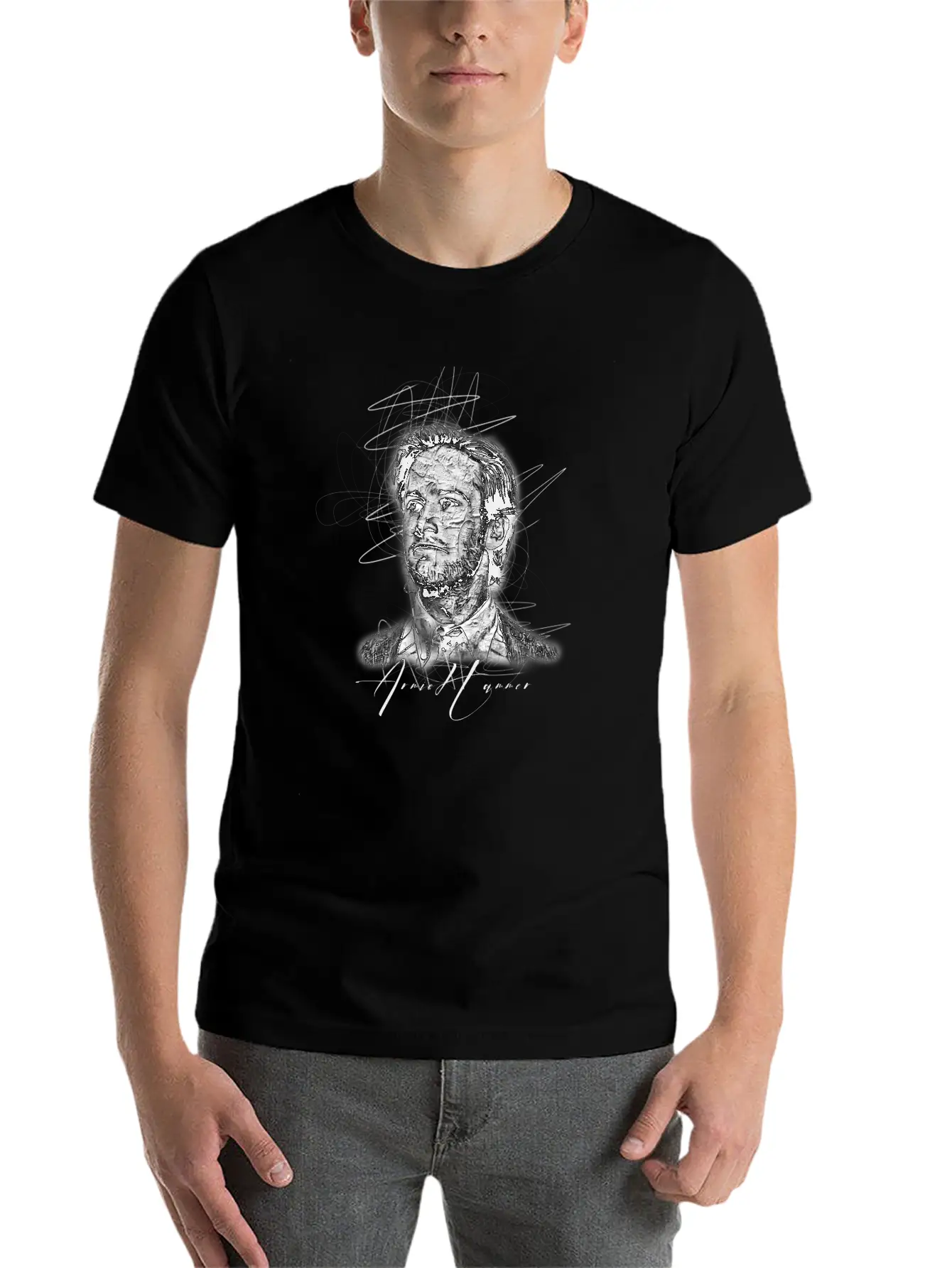 Armie Hammer Sketch Art , Abstract Sketch Art Essential Unisex Summer Tee – Soft Cotton Casual Fit