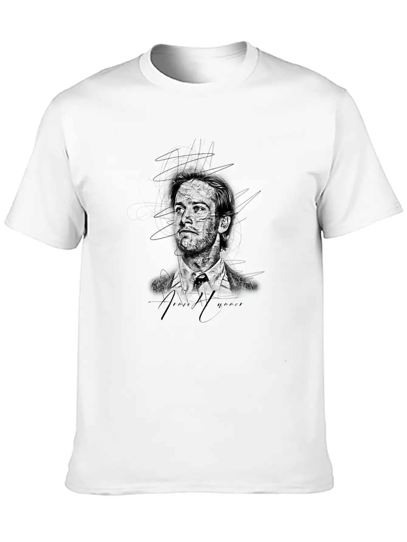 Armie Hammer Sketch Art , Abstract Sketch Art Essential Unisex Summer Tee – Soft Cotton Casual Fit