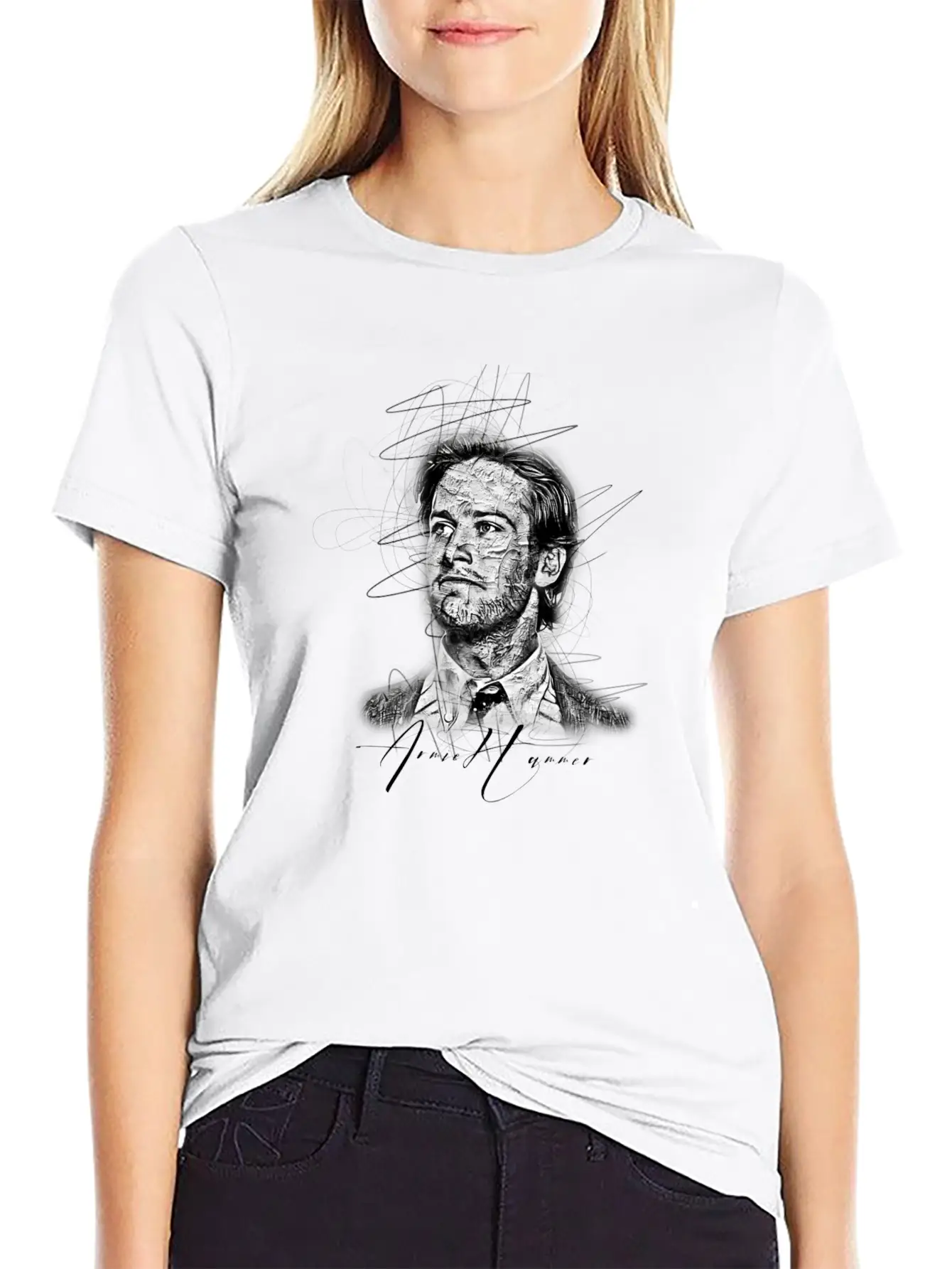 Armie Hammer Sketch Art , Abstract Sketch Art Essential Unisex Summer Tee – Soft Cotton Casual Fit