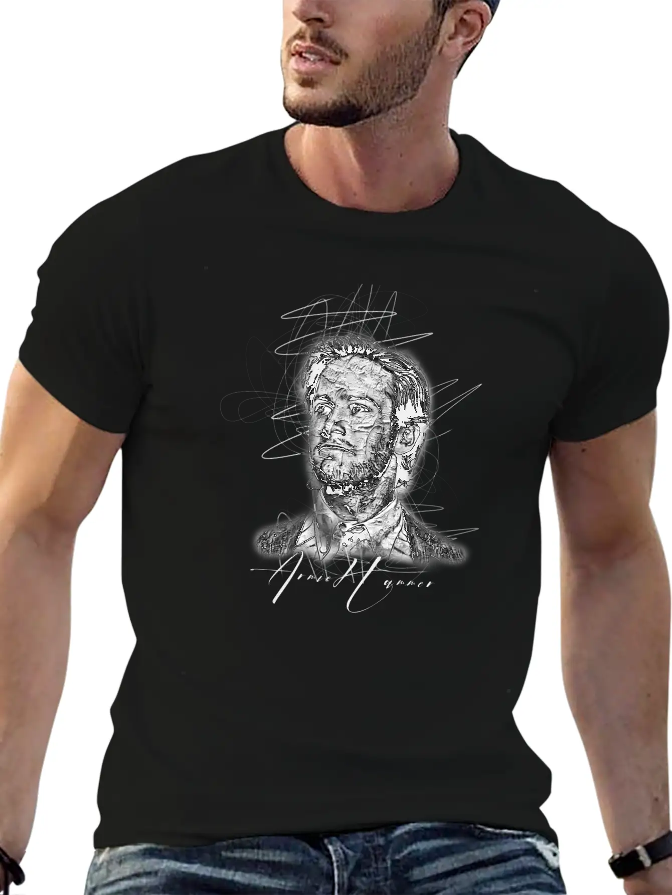 Armie Hammer Sketch Art , Abstract Sketch Art Essential Unisex Summer Tee – Soft Cotton Casual Fit