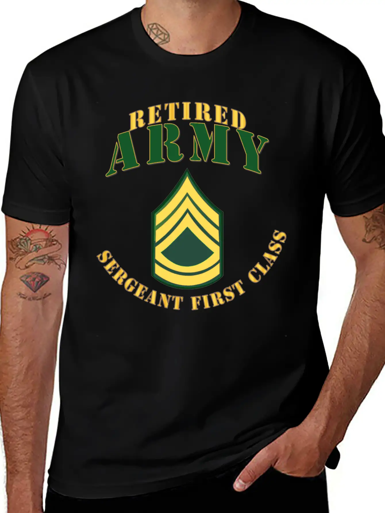 Army ARMY SFC Retired Stylish Everyday T-Shirt – Unisex Basic Cotton Tee