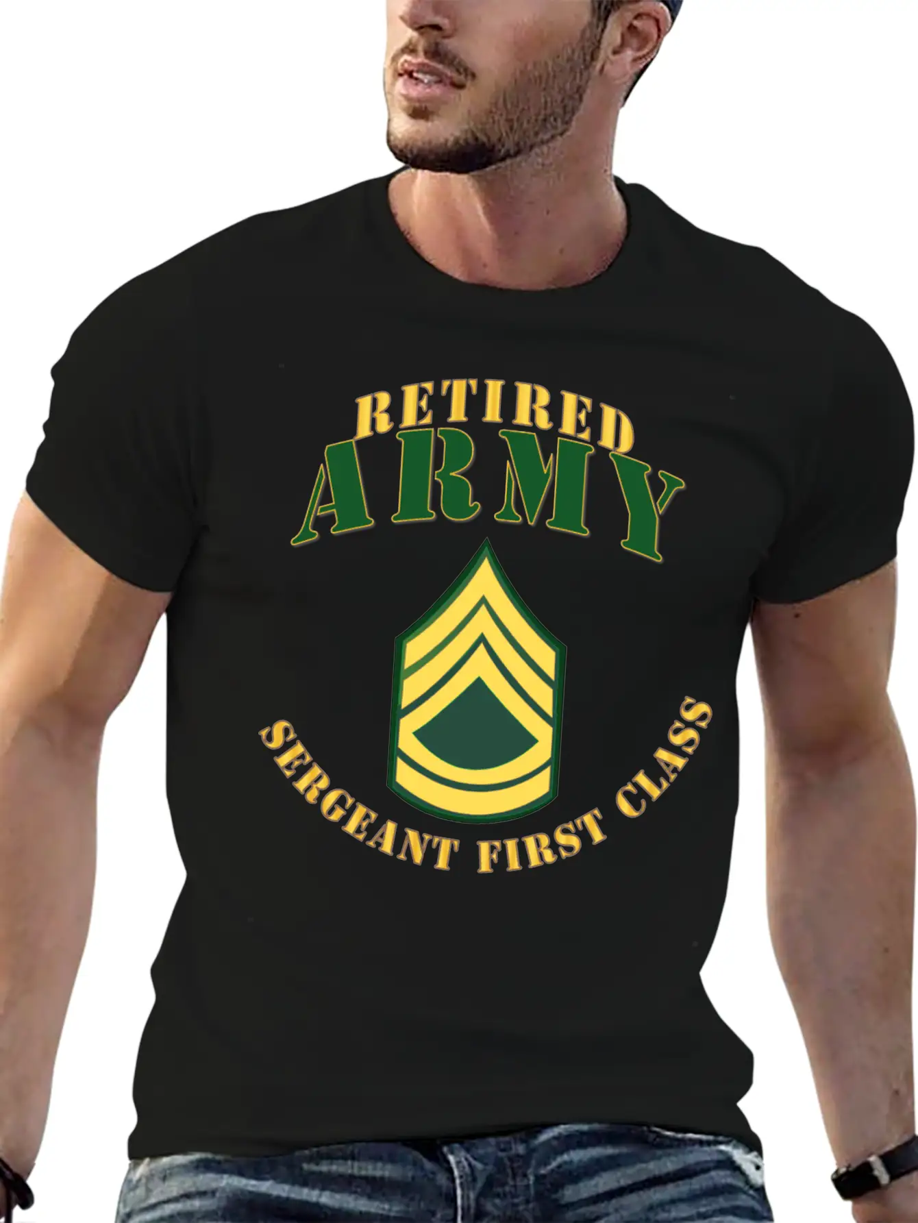 Army ARMY SFC Retired Stylish Everyday T-Shirt – Unisex Basic Cotton Tee