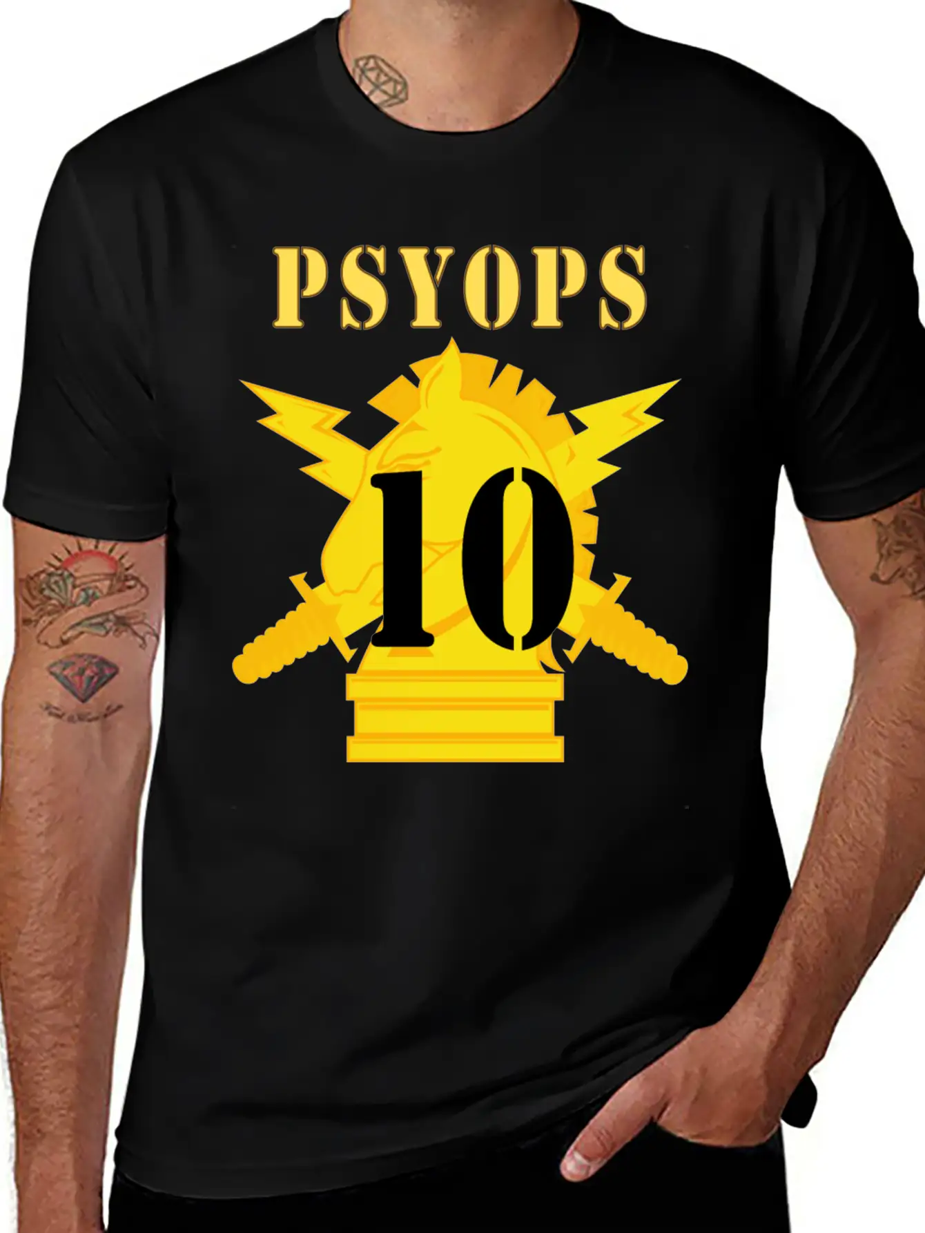 Army PSYOPS W Branch Insignia 10th Battalion Stylish Everyday T-Shirt – Unisex Basic Cotton Tee