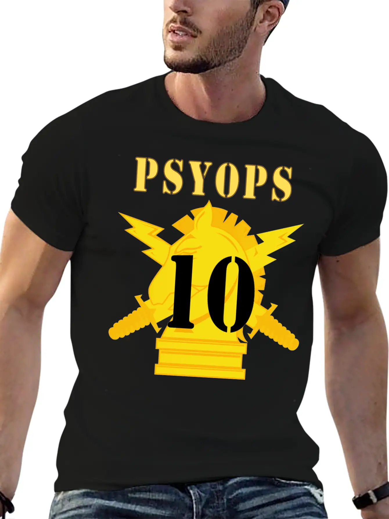 Army PSYOPS W Branch Insignia 10th Battalion Stylish Everyday T-Shirt – Unisex Basic Cotton Tee